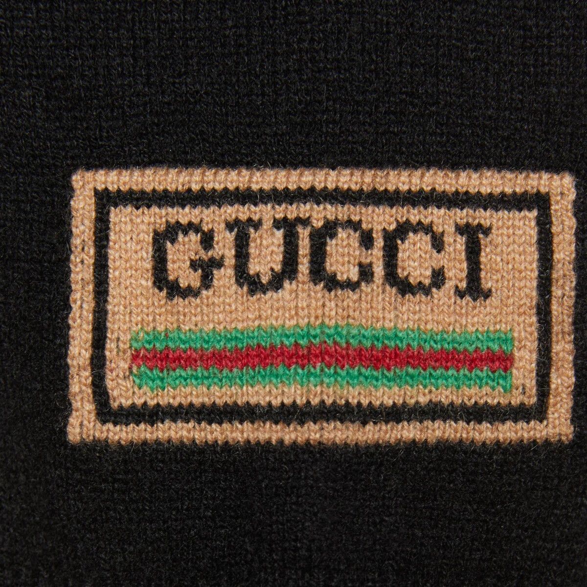 Gucci o1s1wg110925 Cashmere Sweater With Gucci Patch in Black Size US L / EU 52-54 / 3 - 4 Thumbnail