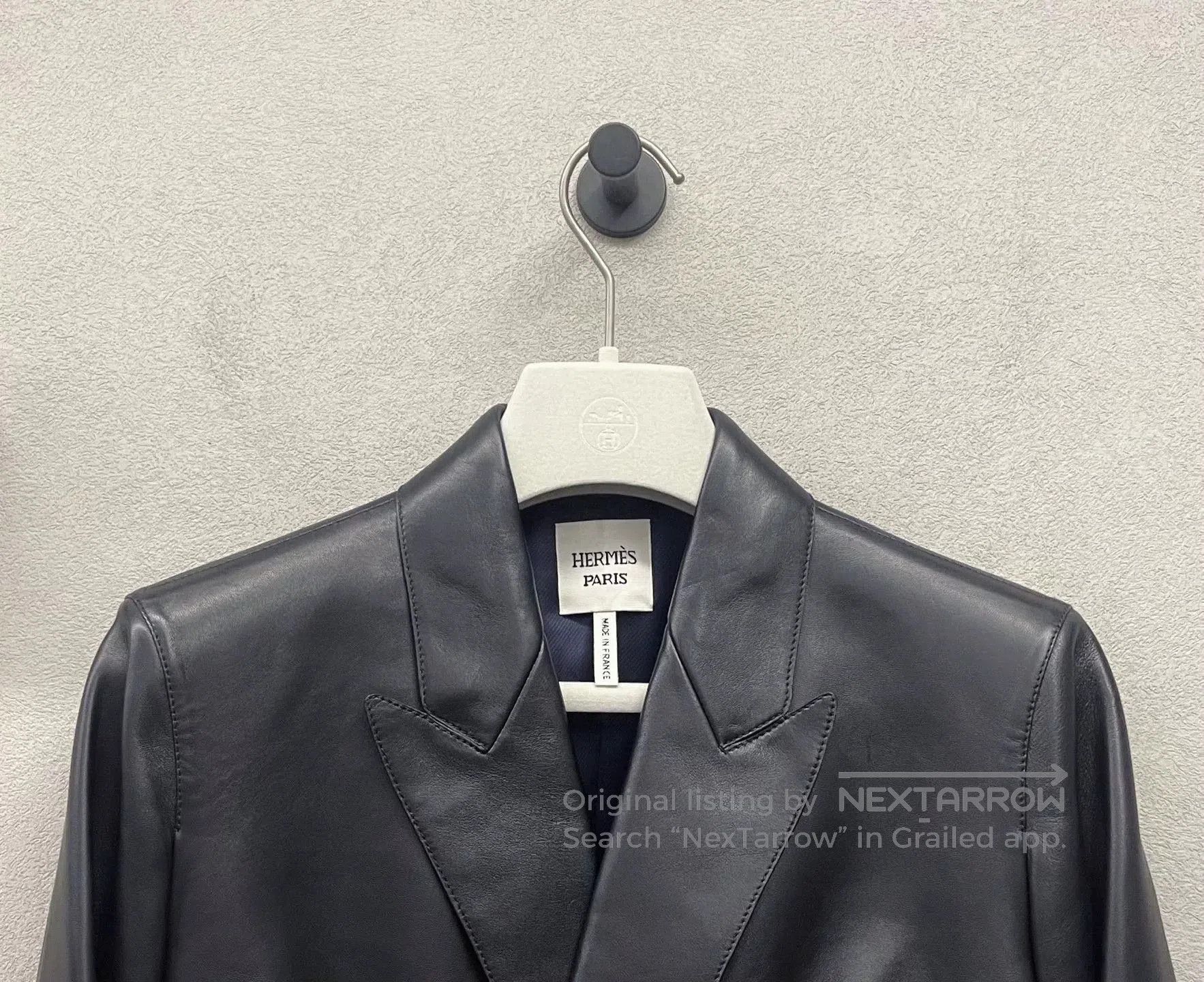 Hermes HERMES Black Leather Button Coat. Size US S / EU 44-46 / 1 - 4 Thumbnail