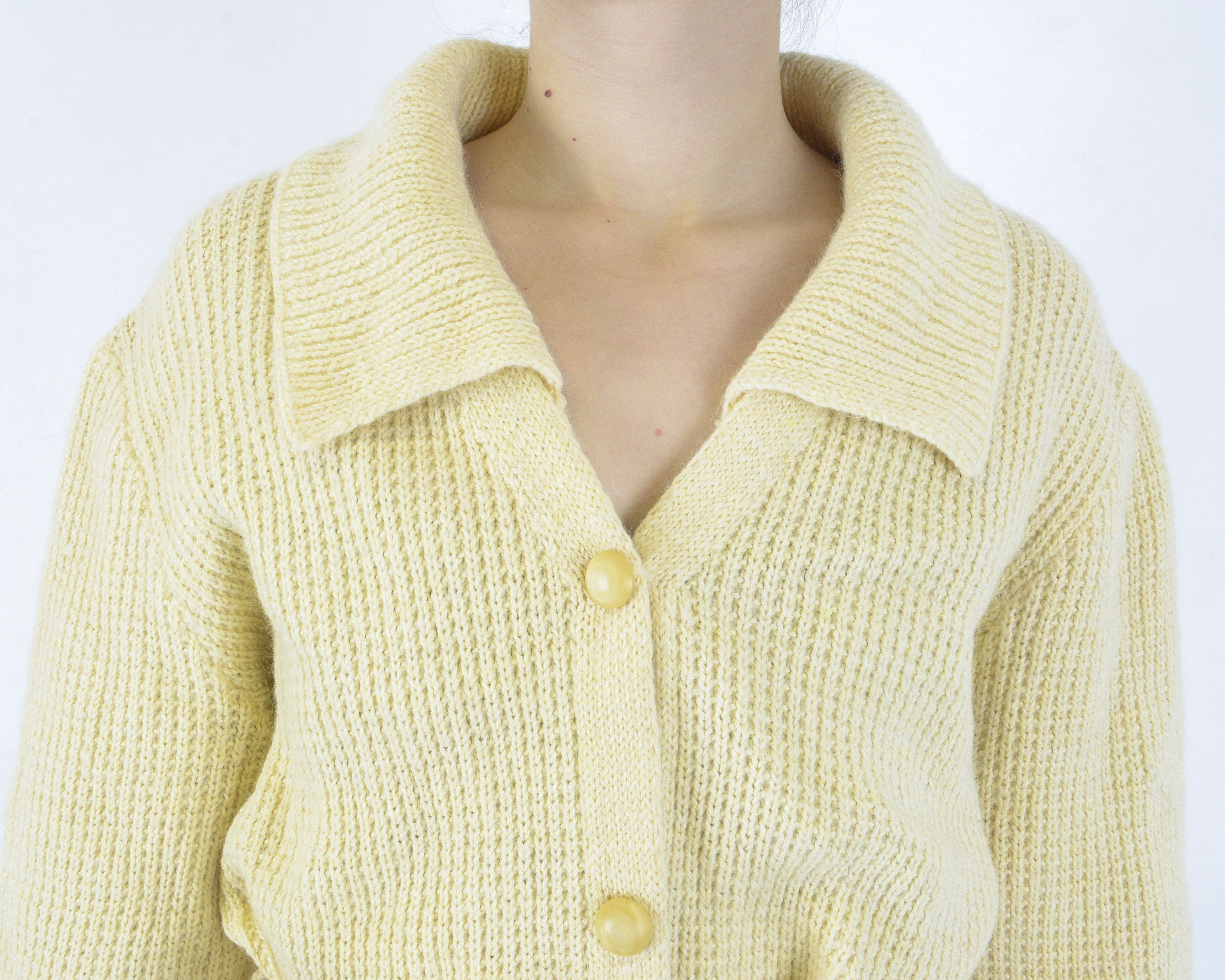 Other × Vintage XL Wool Cardigan Sweater Jumper Cable Knit Button Up Belted Size XL / US 12-14 / IT 48-50 - 6 Thumbnail