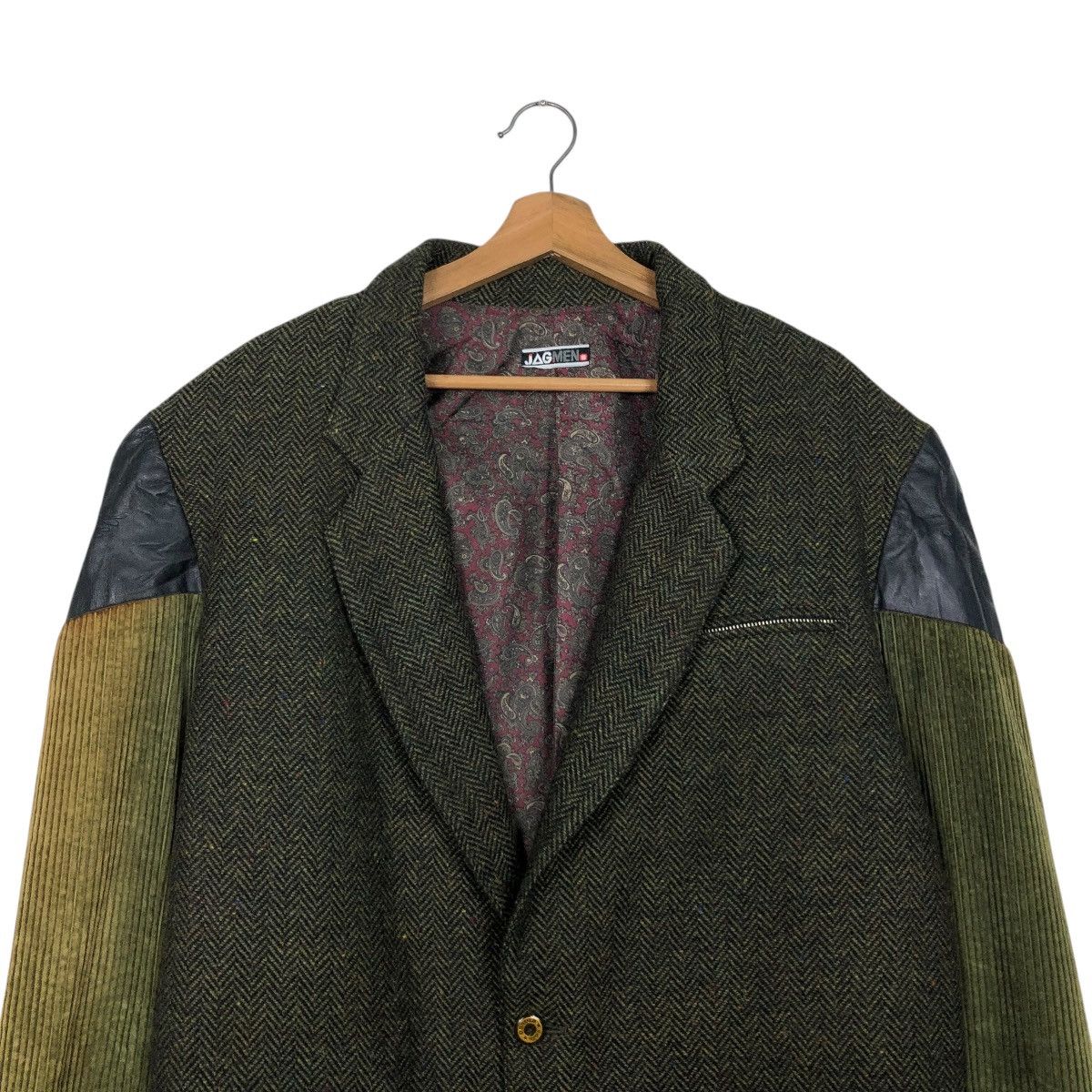 Japanese Brand 🔥VINTAGE PATCH WORK LEATHER WOOL JACKET JAGMEN ISSEY MIYAKE Size US M / EU 48-50 / 2 - 5 Thumbnail