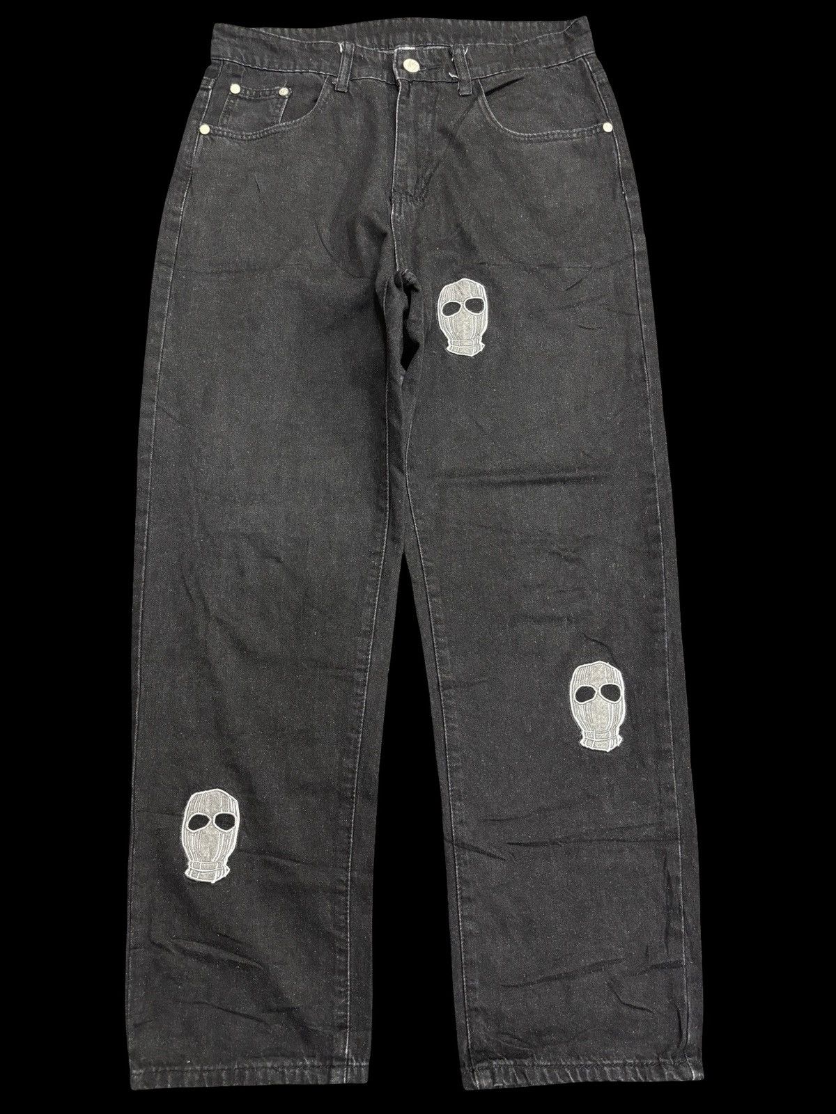 Japanese Brand 💥90s Style💥404MOB Baggy Embroidery Tapered Light Denim F602 Size US 30 / EU 46 - 2 Thumbnail