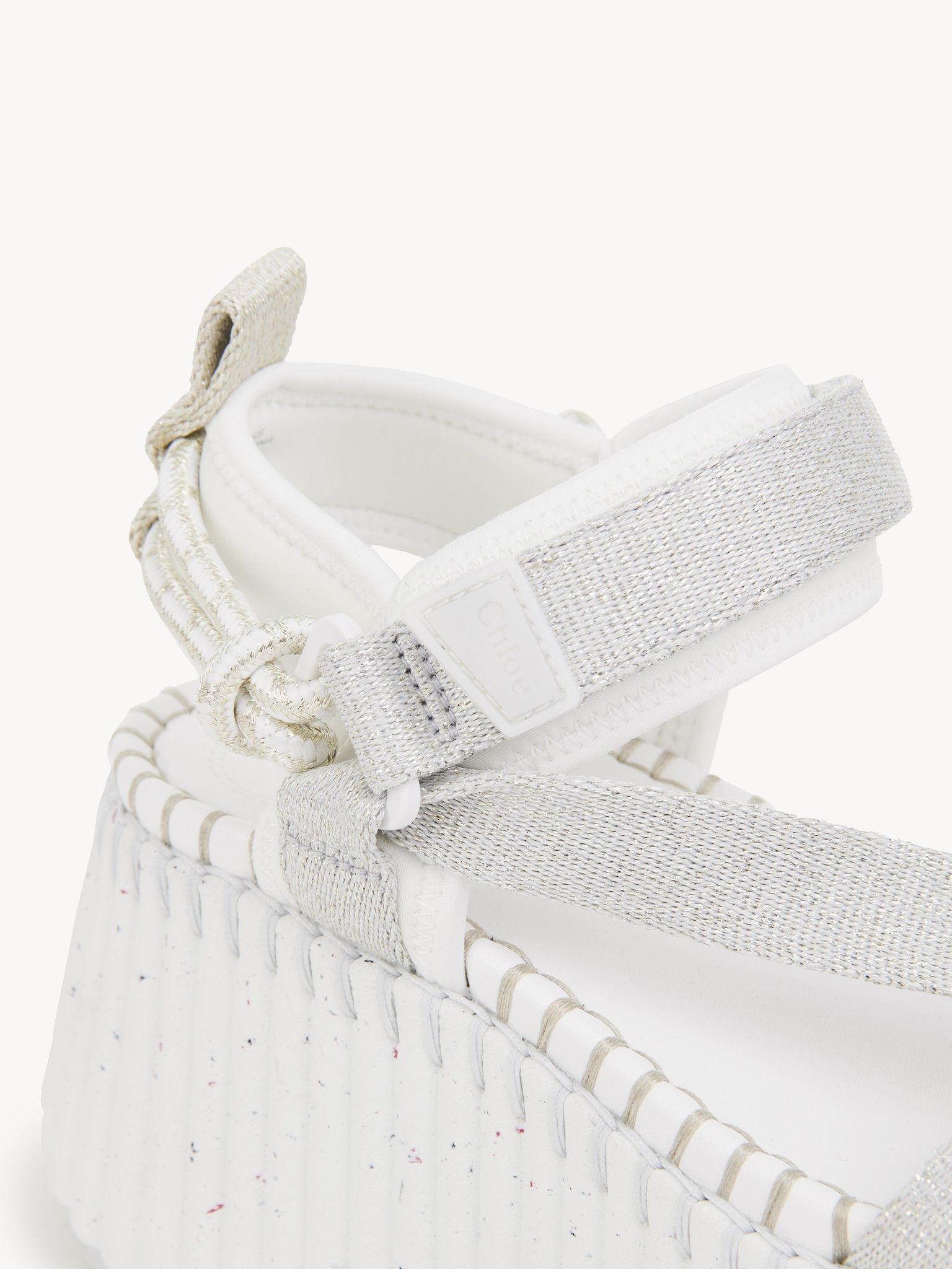 Chloe oc11z0625 Nama Wedge Sandals in Silver/White Size US 11 / IT 41 - 5 Thumbnail