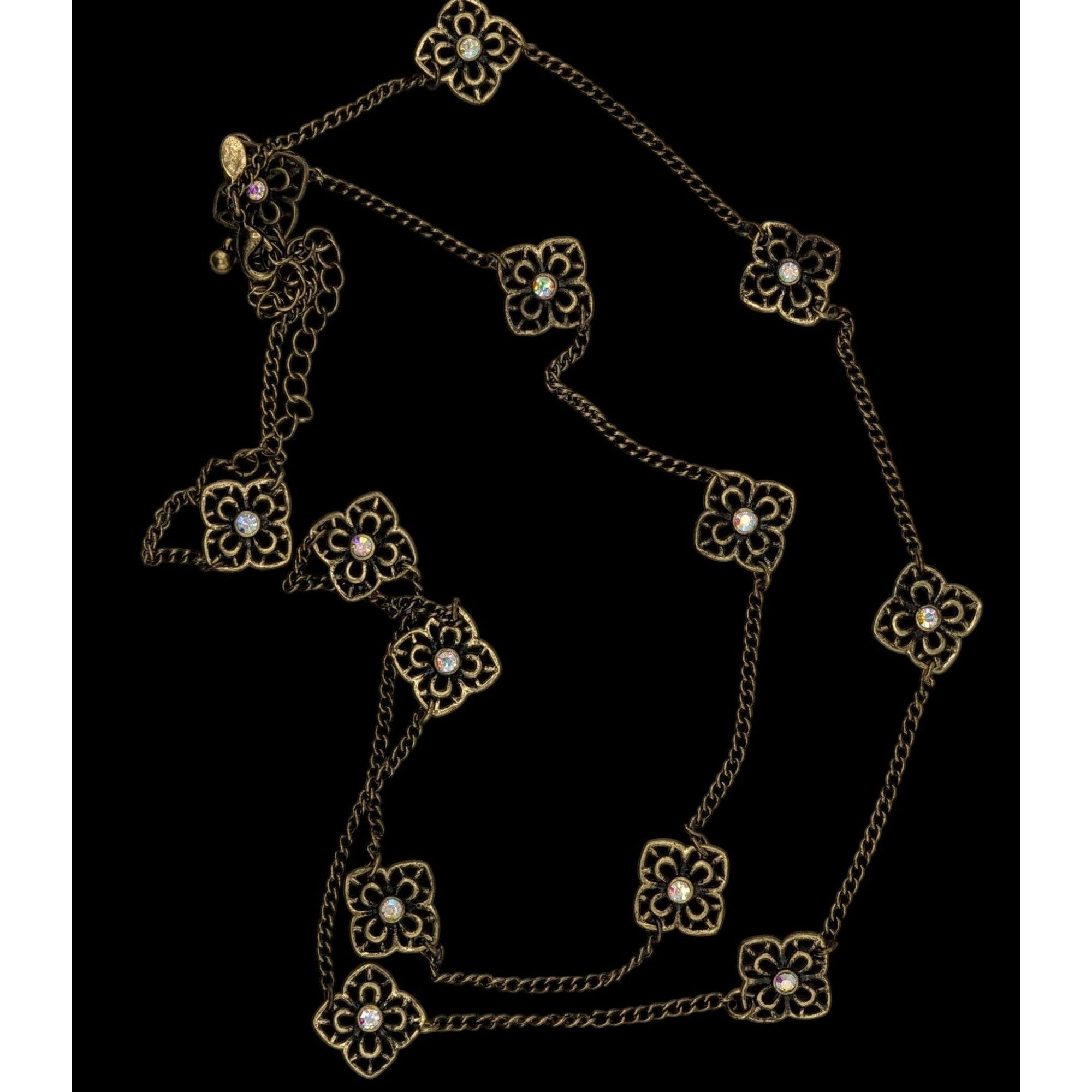 Other Vintage Premier Designs 35" Antique Gold-Tone Floral Necklac Size ONE SIZE - 1 Thumbnail