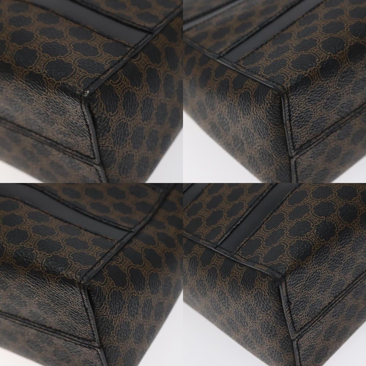 Celine CELINE Macadam Canvas Shoulder Bag Pvc Leather Black Gold Size ONE SIZE - 10 Thumbnail