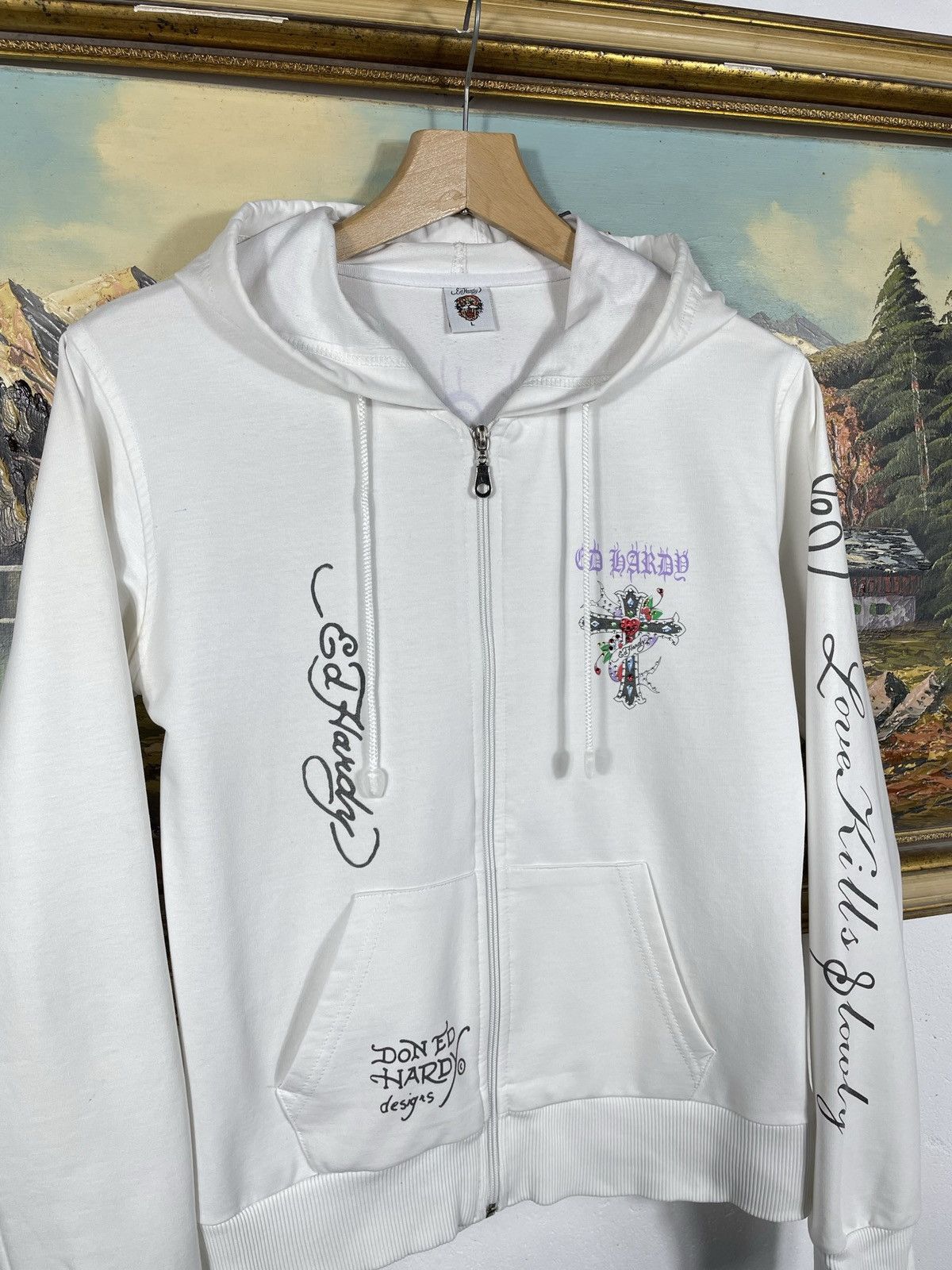Christian Audigier Ed Hardy Retro 00s Hoodie Cyber Grunge Avant Garde Swag Drip Size US S / EU 44-46 / 1 - 5 Thumbnail