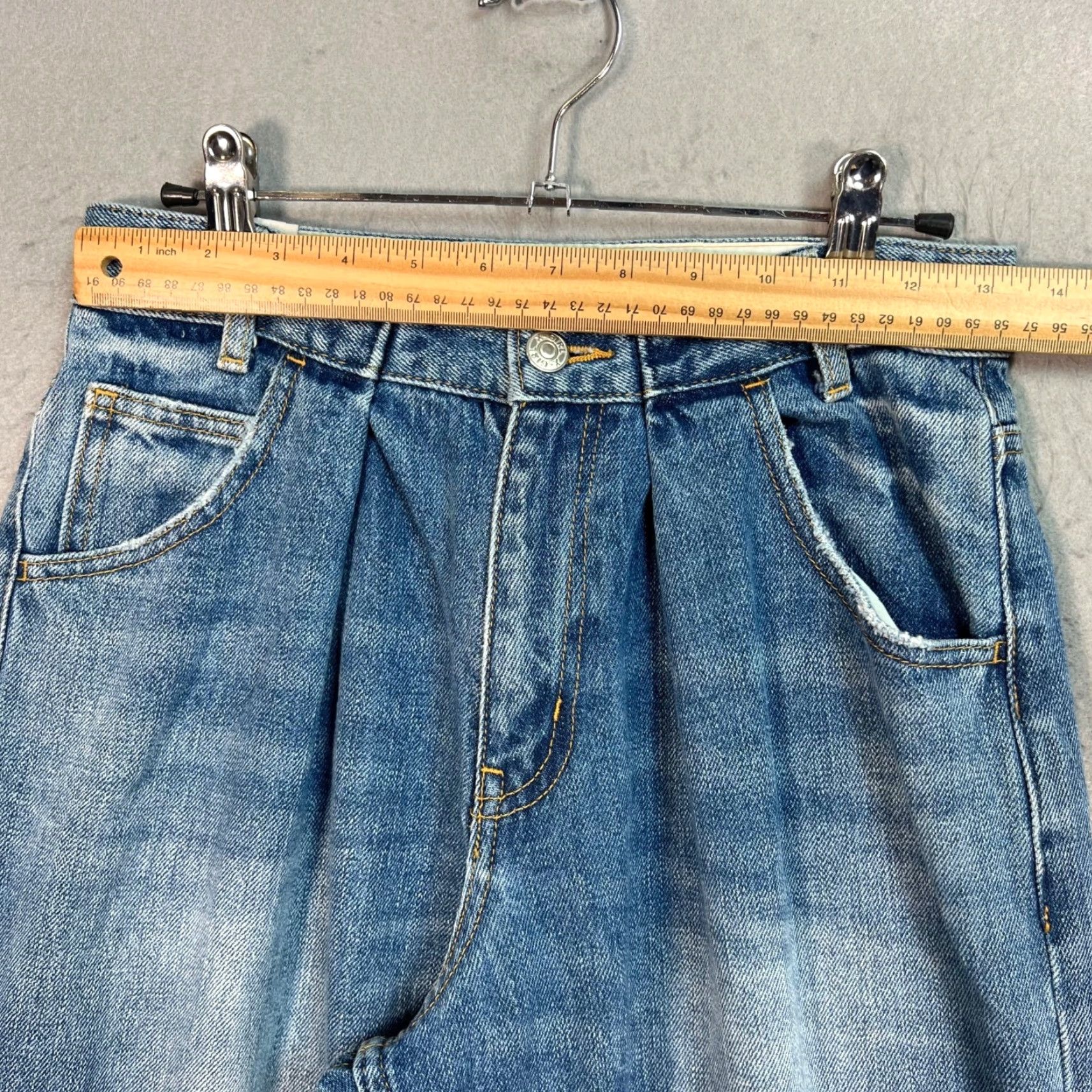 Vintage X-Girl Jeans Size 2 High-Waist Wide-Leg Denim Cotton Blue Womens Size 26" / US 2 / IT 38 - 7 Thumbnail