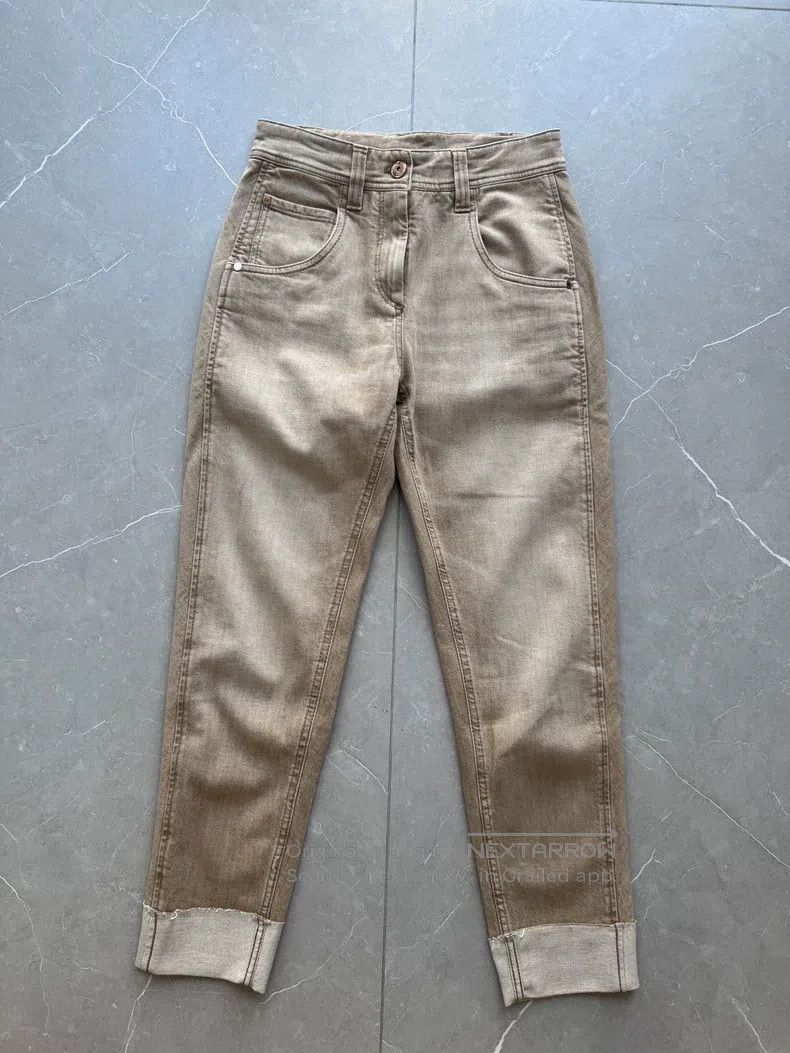 Brunello Cucinelli Brunello Cucinelli Beige jeans, classic straight fit Size 24" / US 00 / IT 34 - 1 Thumbnail