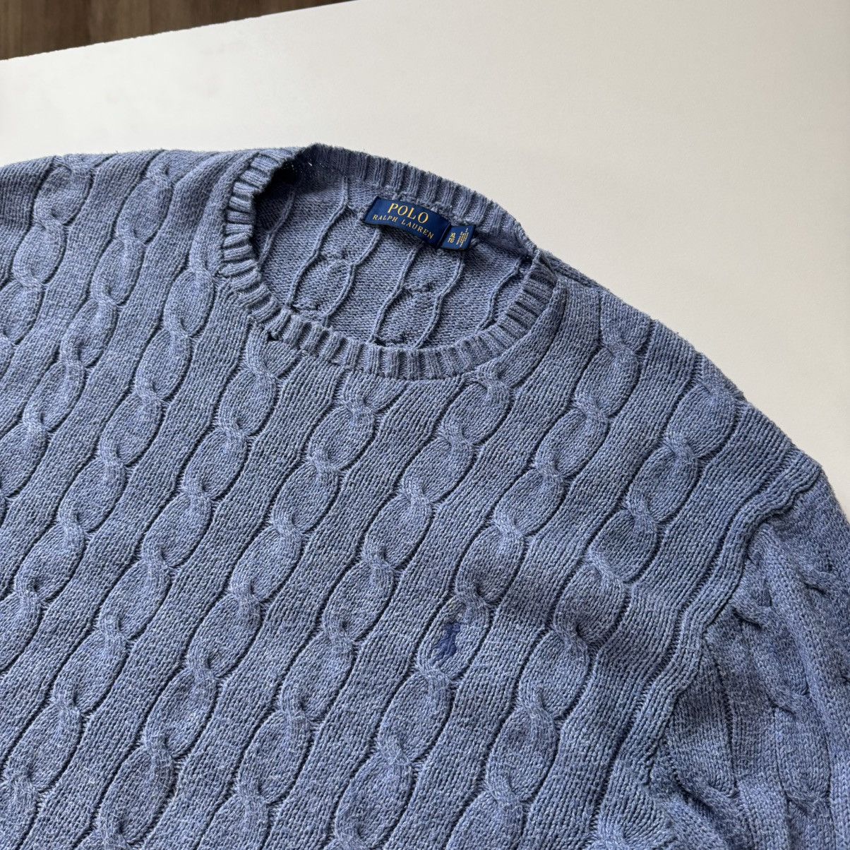 Polo Ralph Lauren × Ralph Lauren Polo Ralph Lauren Cable Knit Blue Sweater Jumper Old money Size US XL / EU 56 / 4 - 2 Thumbnail
