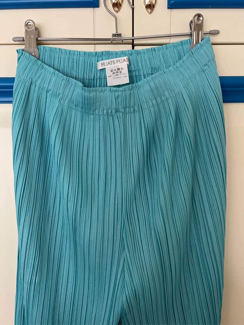 Issey Miyake issey miyake size:2 Cyan pleated pants Size 31" - 5 Thumbnail