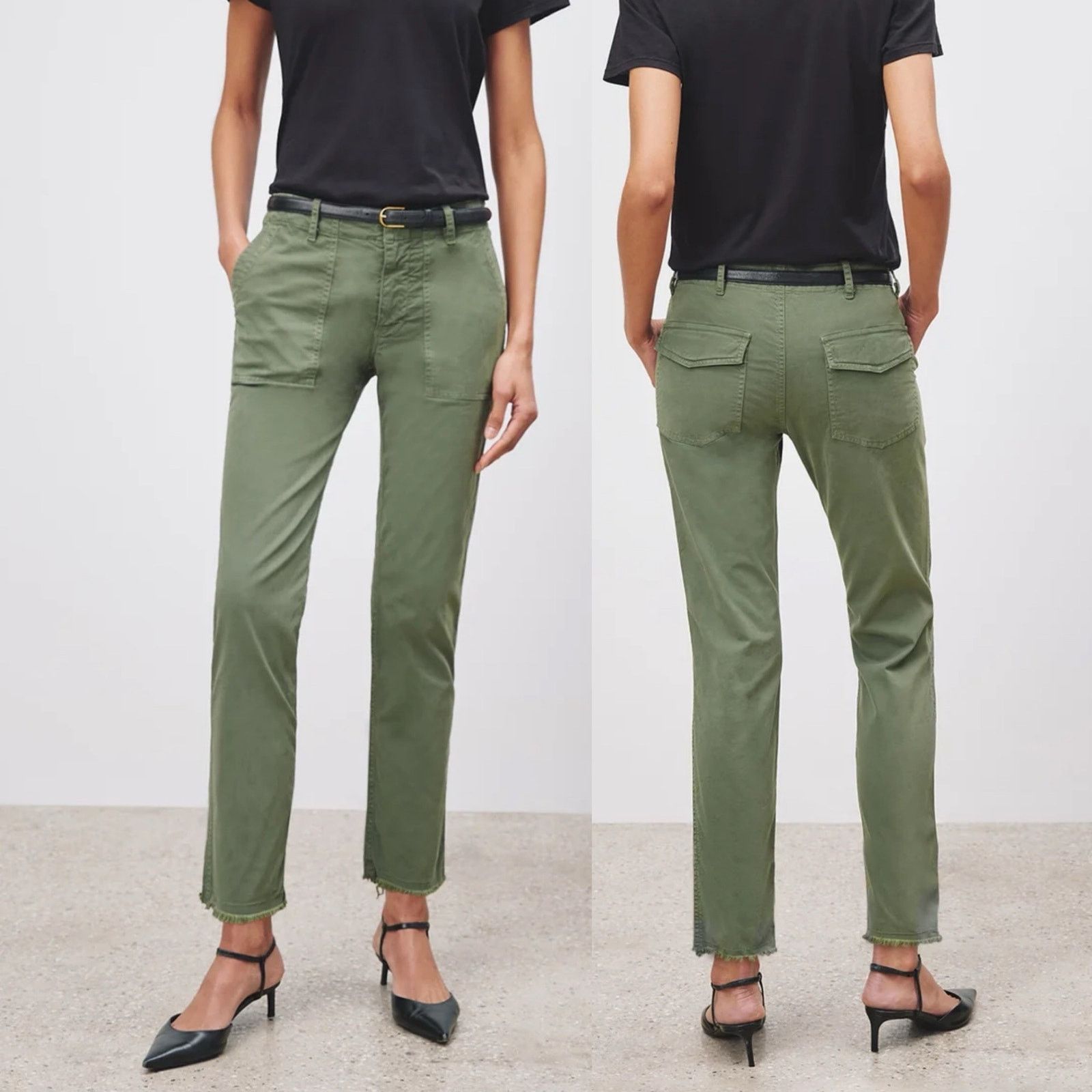 Nili Lotan Nili Lotan Camo Green Jenna Pants ankle crop sz 2 Size 26" / US 2 / IT 38 - 1 Thumbnail
