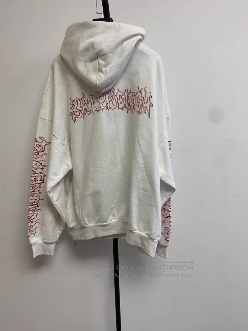 Balenciaga Balenciaga Letter printed hooded zip-up long-sleeve white Size US M / EU 48-50 / 2 - 2 Thumbnail