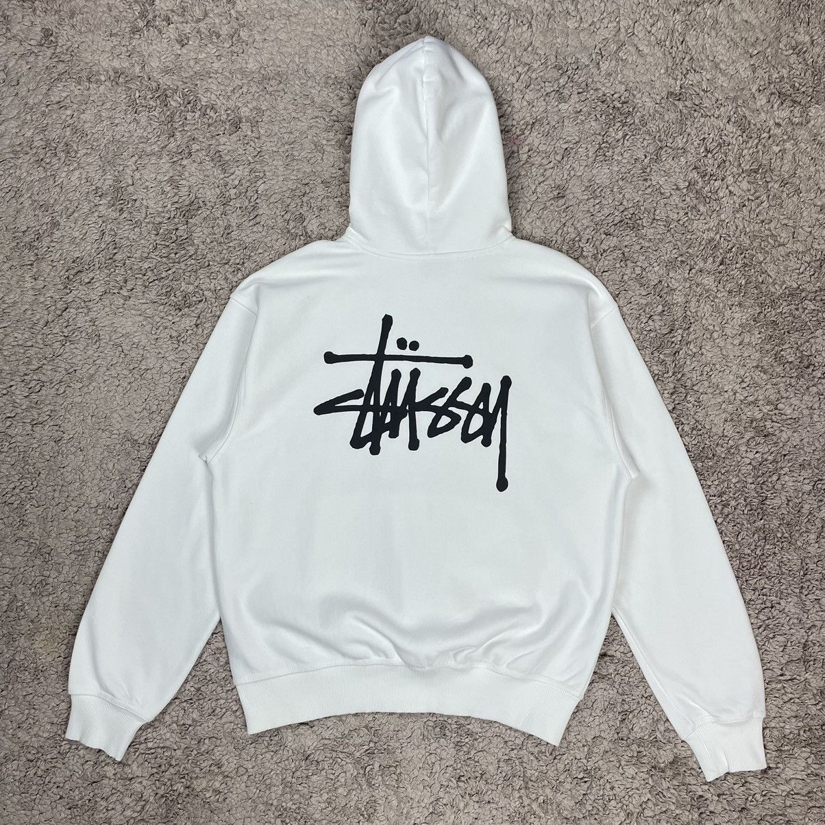image of Stussy OG Logo Pullover Hoodie in White, Men's (Size Medium)