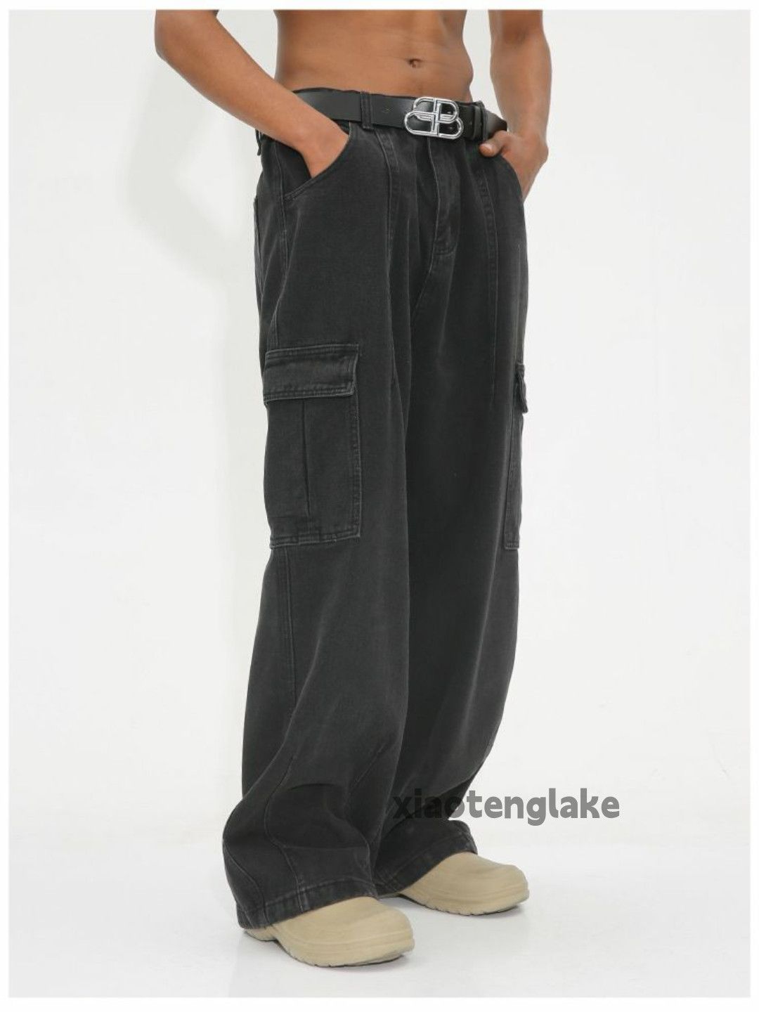 Jean × Vintage washed faded cleanfit skate hiphop baggy cargo jeans Size US 32 / EU 48 - 3 Thumbnail