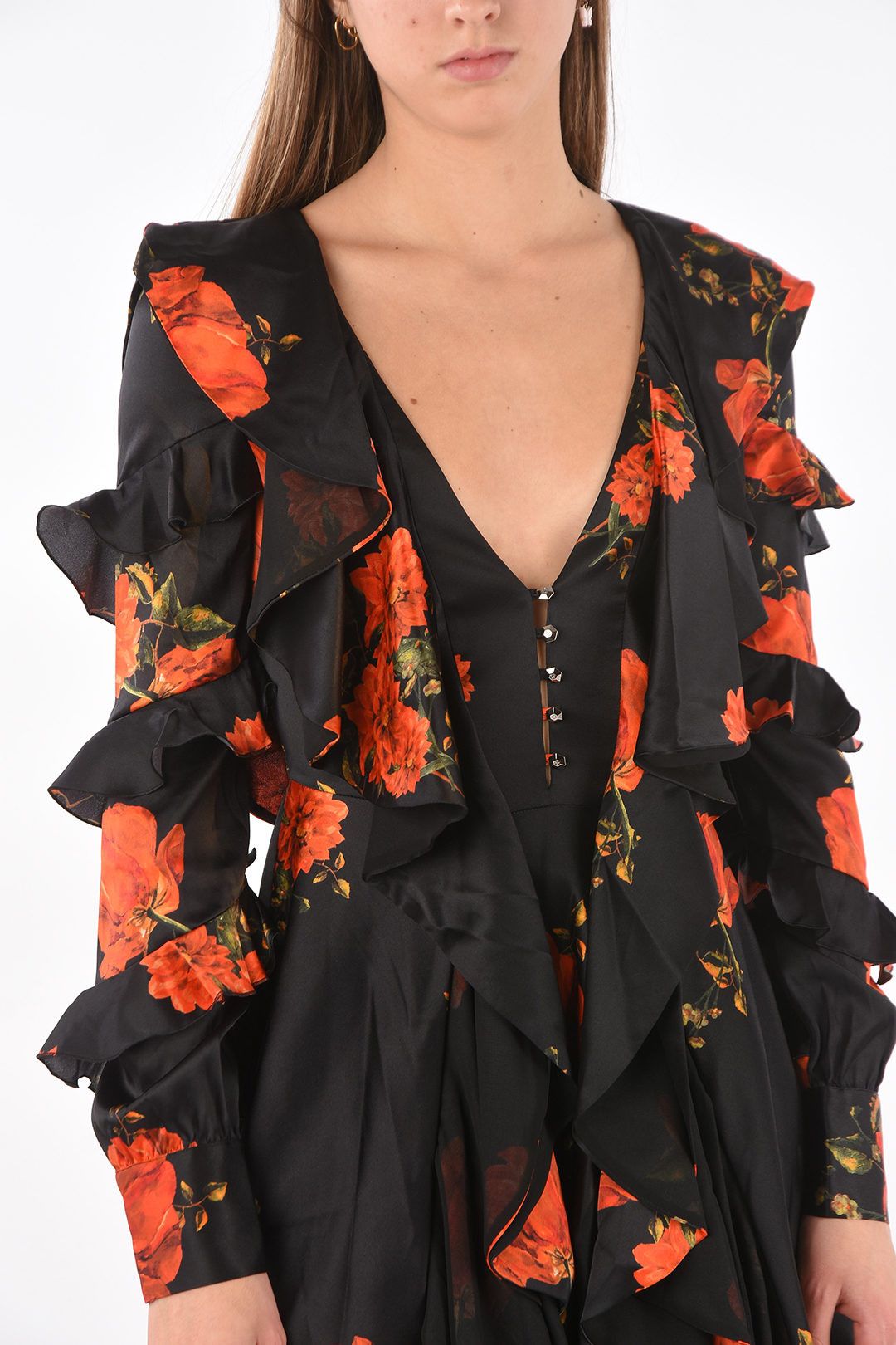 Philipp Plein og1mm0824 Back Zipped Ruffle Dress in Multicolor Size S / US 4 / IT 40 - 3 Thumbnail