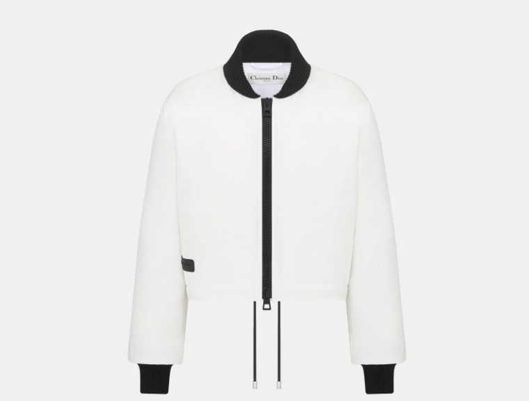 Dior o1w1db11225 457C66 Cropped Bomber Jacket in White/Black Size XL / US 12-14 / IT 48-50 - 1 Thumbnail