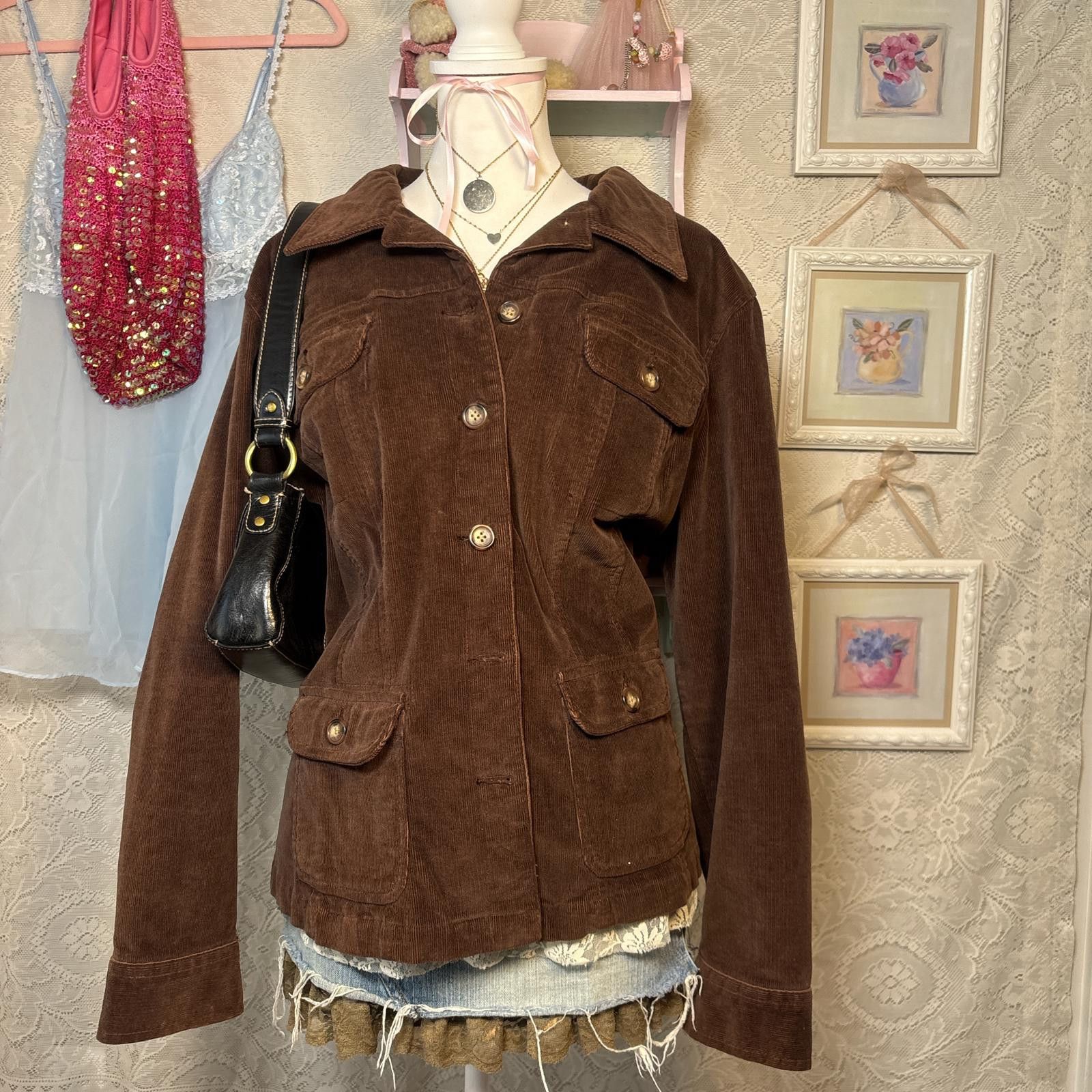 Other y2k brown corduroy button up jacket Size XXL / US 16-18 / IT 52-54 - 2 Thumbnail