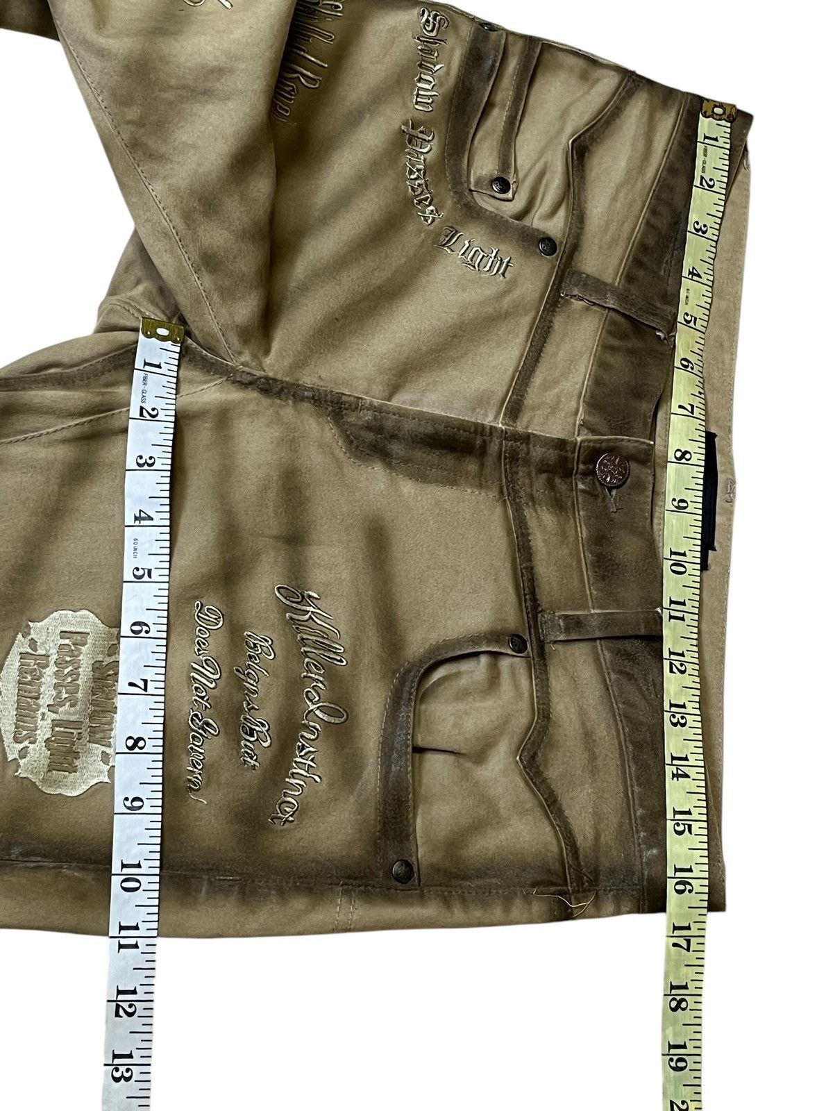 JACKROSE SICK🔥JACKROSE LUV MAISON WAXED EMBROIDERY FLARED JEANS Size US 33 - 13 Thumbnail