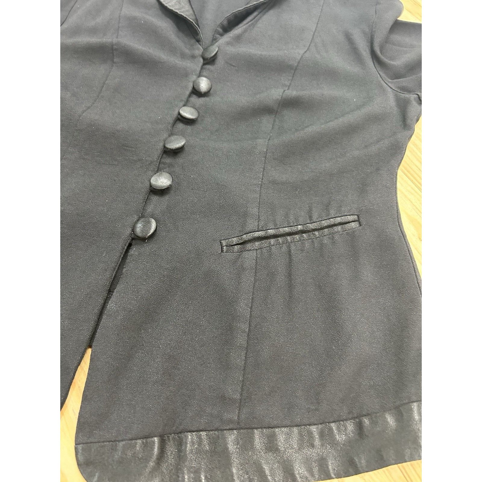 Other STUDIO I petite Black Blazer Top Sz 8 PM Black buttons Size M / US 6-8 / IT 42-44 - 11 Thumbnail