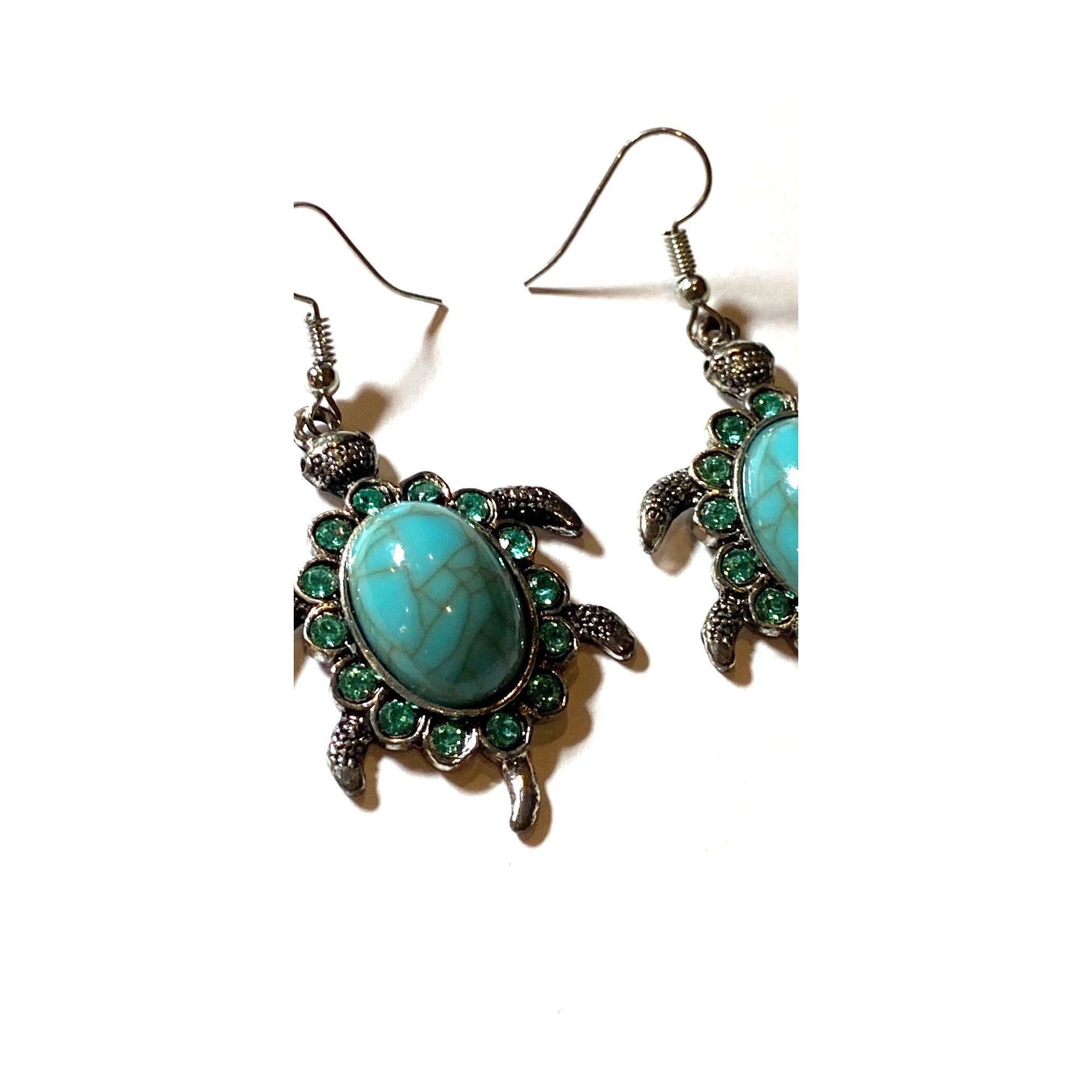 Other Turtle Pendnt Necklace & Earrings W/Resin Turquoise & Blue S Size ONE SIZE - 4 Thumbnail