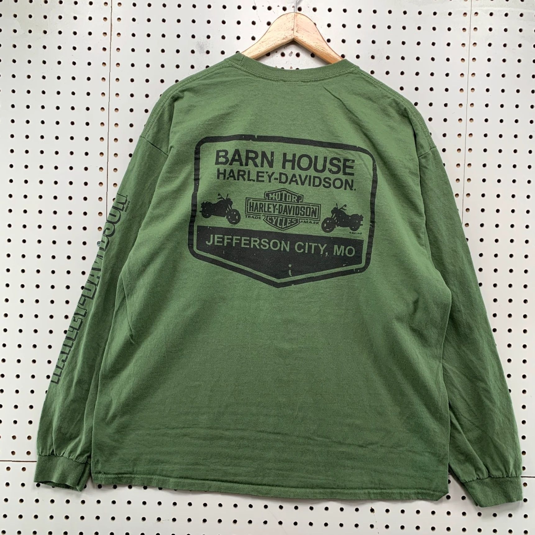 Harley Davidson VINTAGE Harley-Davidson Motorycle Shirt Mens XL Green Long Sleeve Shirt Size US XL / EU 56 / 4 - 2 Thumbnail