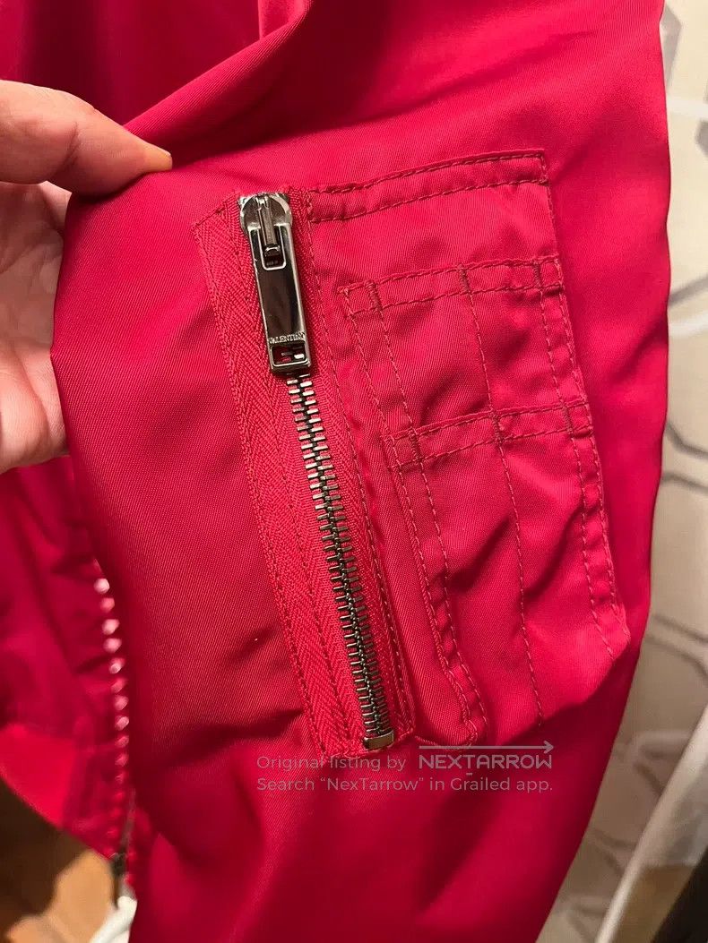 Valentino Valentino Red studded classic bomber jacket Size US XS / EU 42 / 0 - 3 Thumbnail