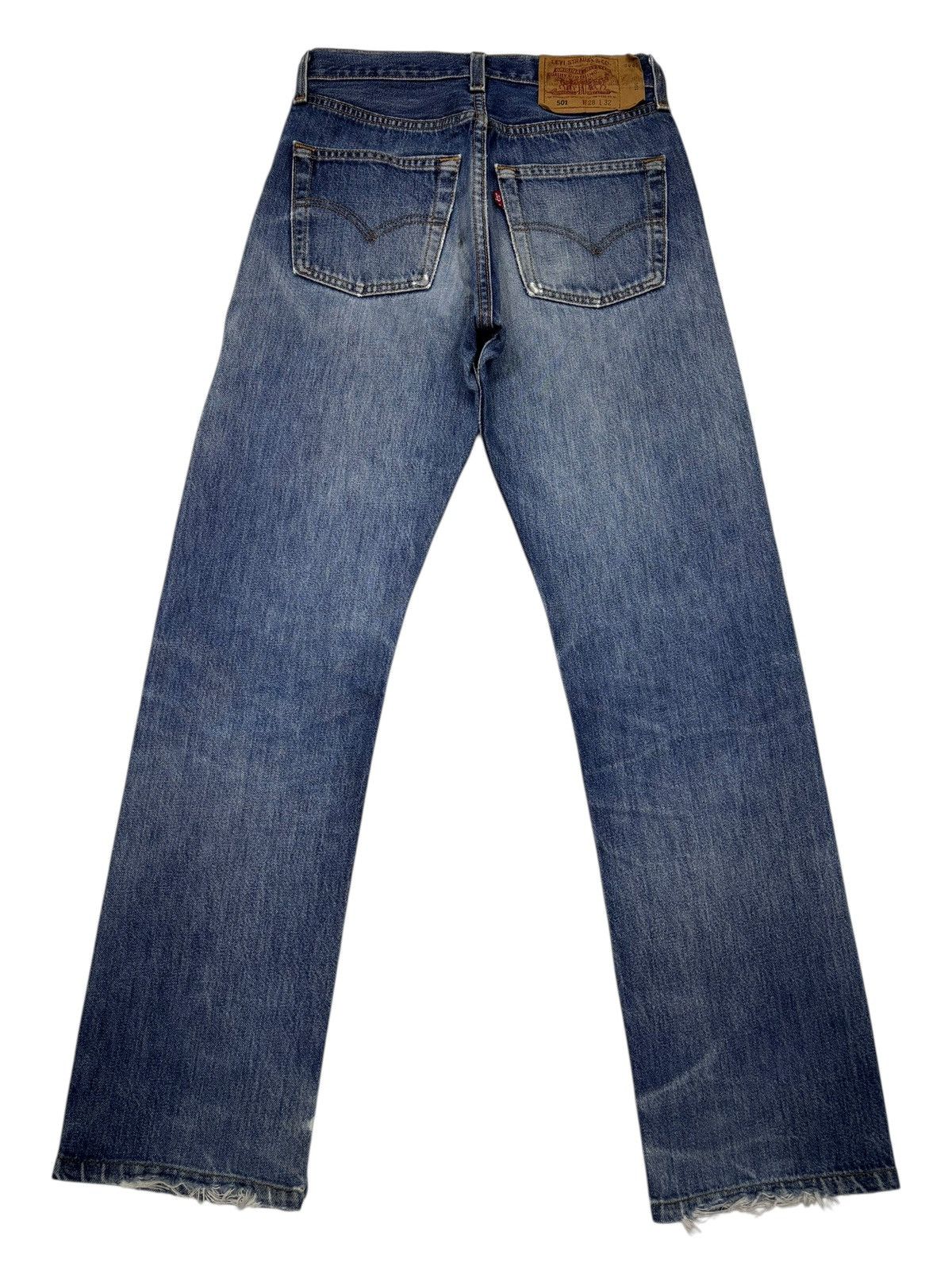 Levi's Vintage Levis 501 USA Blue Distressed Denim Jeans Size US 27 - 2 Thumbnail
