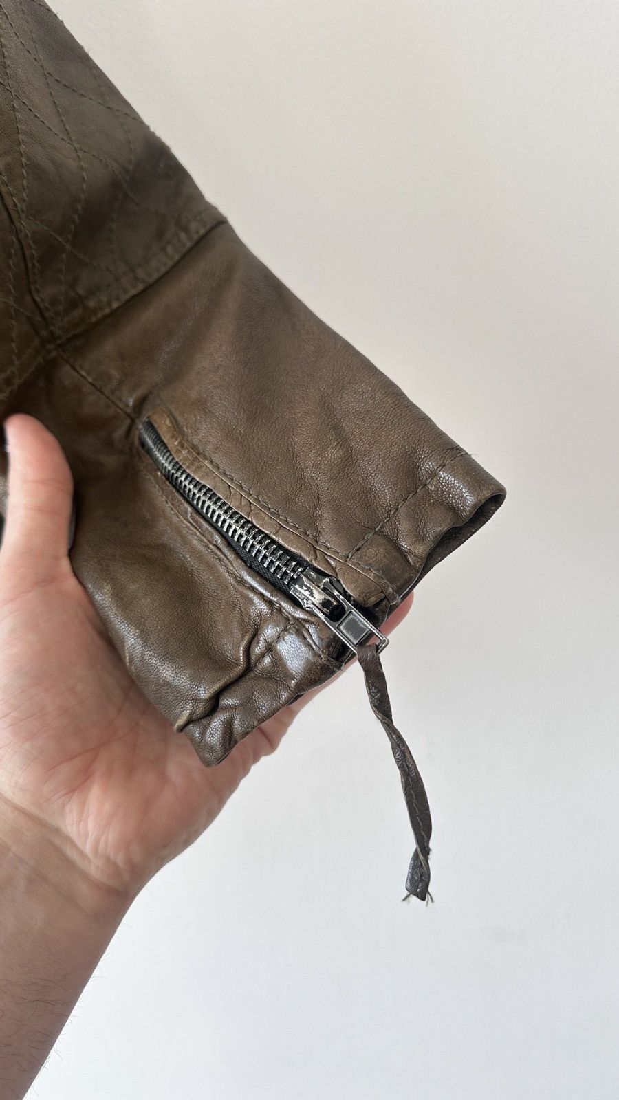 Allsaints AllSaints Worley Brown Leather Moto Jacket Cropped Archive Size M / US 6-8 / IT 42-44 - 14 Thumbnail