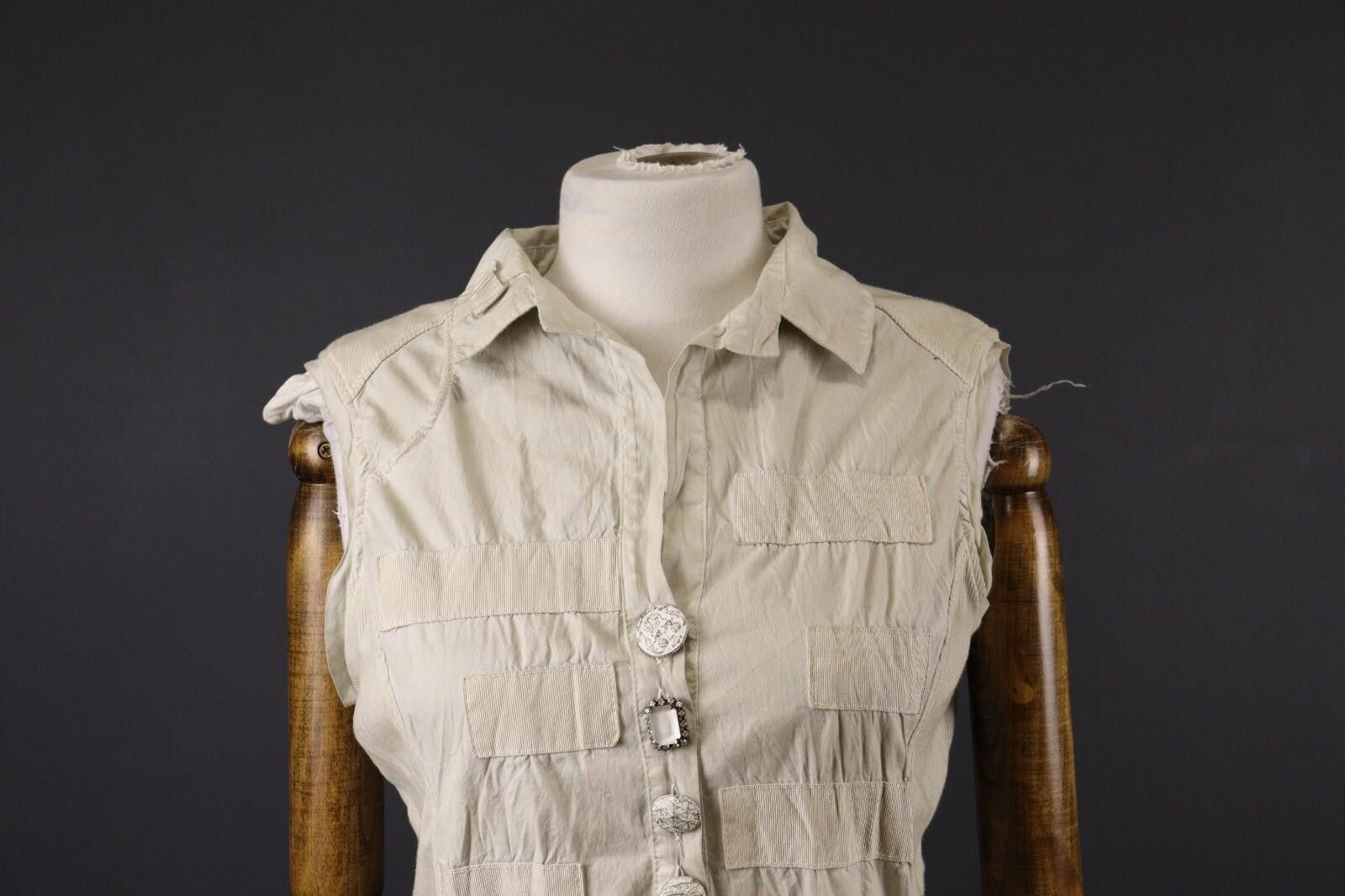 The Unbranded Brand Bottega by Elisa Cavaletti Ivory Lagenlook Tank Top Size L Size L / US 10 / IT 46 - 2 Thumbnail