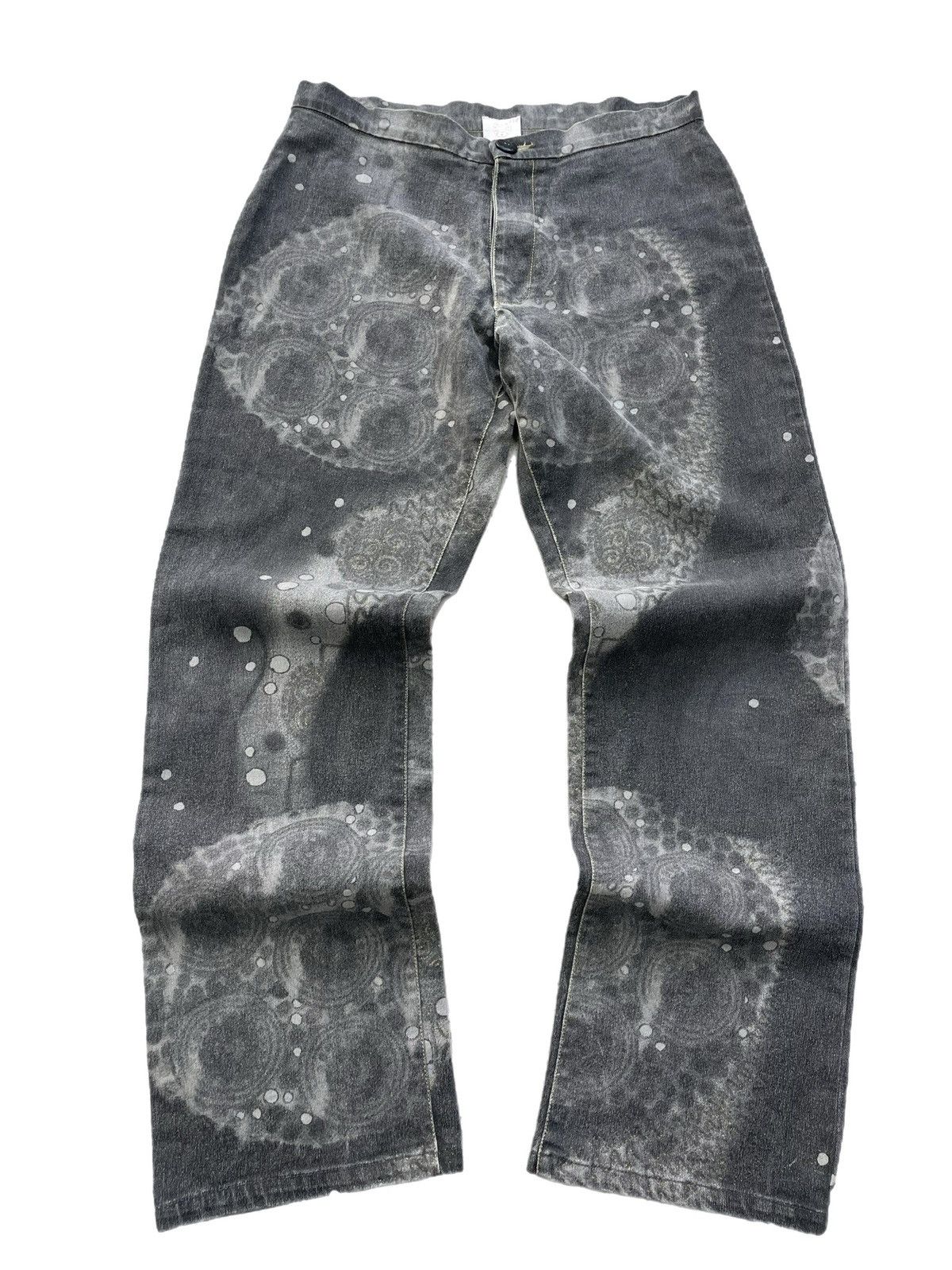 JPG style baggy overprint pants bleach print avantgarde y2k