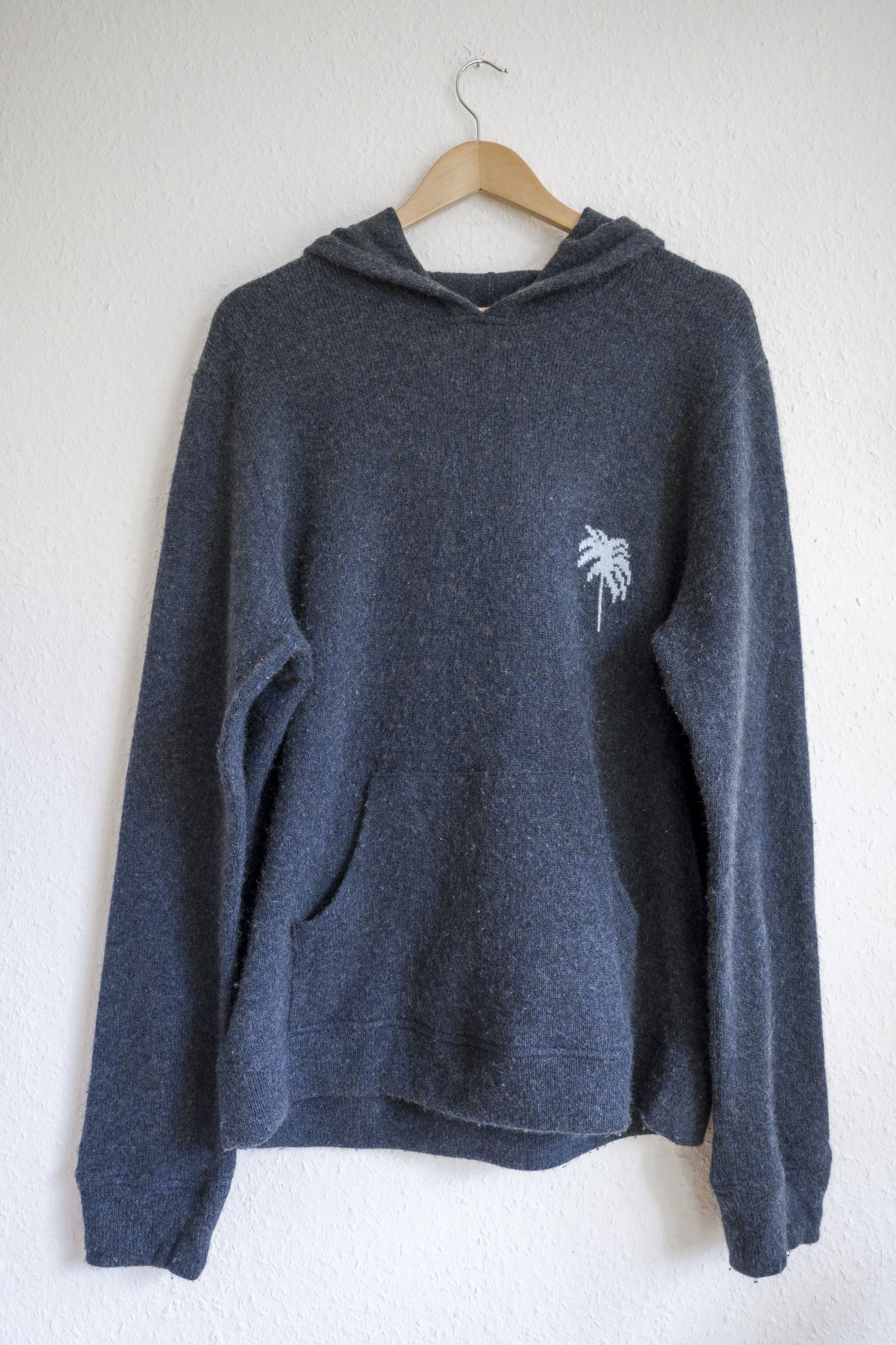 The Elder Statesman Intarsia Knit Cashmere Hoodie w/ Palm Tree Motif Size US XS / EU 42 / 0 - 2 Thumbnail