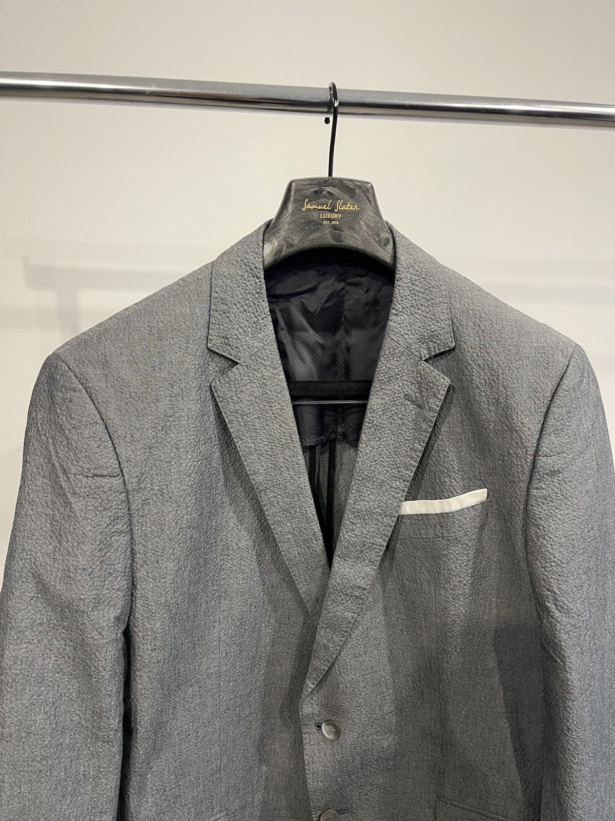 Hugo Boss HUGO BOSS "Hedson3/Gander1" Textured Cotton Blazer US 46R Size 46R - 4 Thumbnail