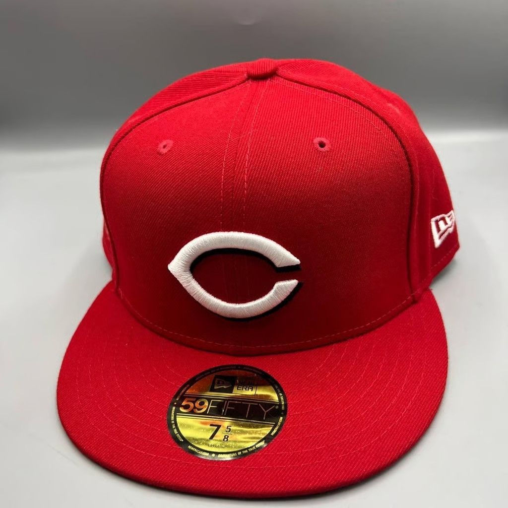 New Era Cincinnati Reds Hat Men 7 5/8 Red 59Fifty New Era Fitted Cap Size ONE SIZE - 2 Thumbnail