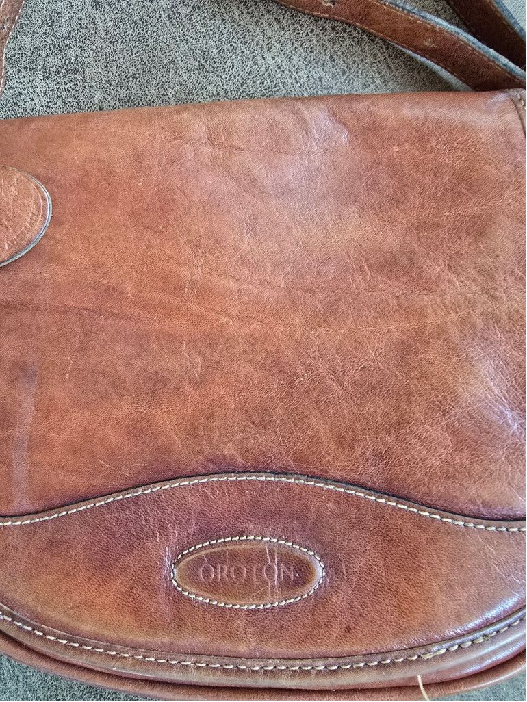 The Unbranded Brand Women's Oroton Brown Leather Crossbody Bag Size ONE SIZE - 2 Thumbnail