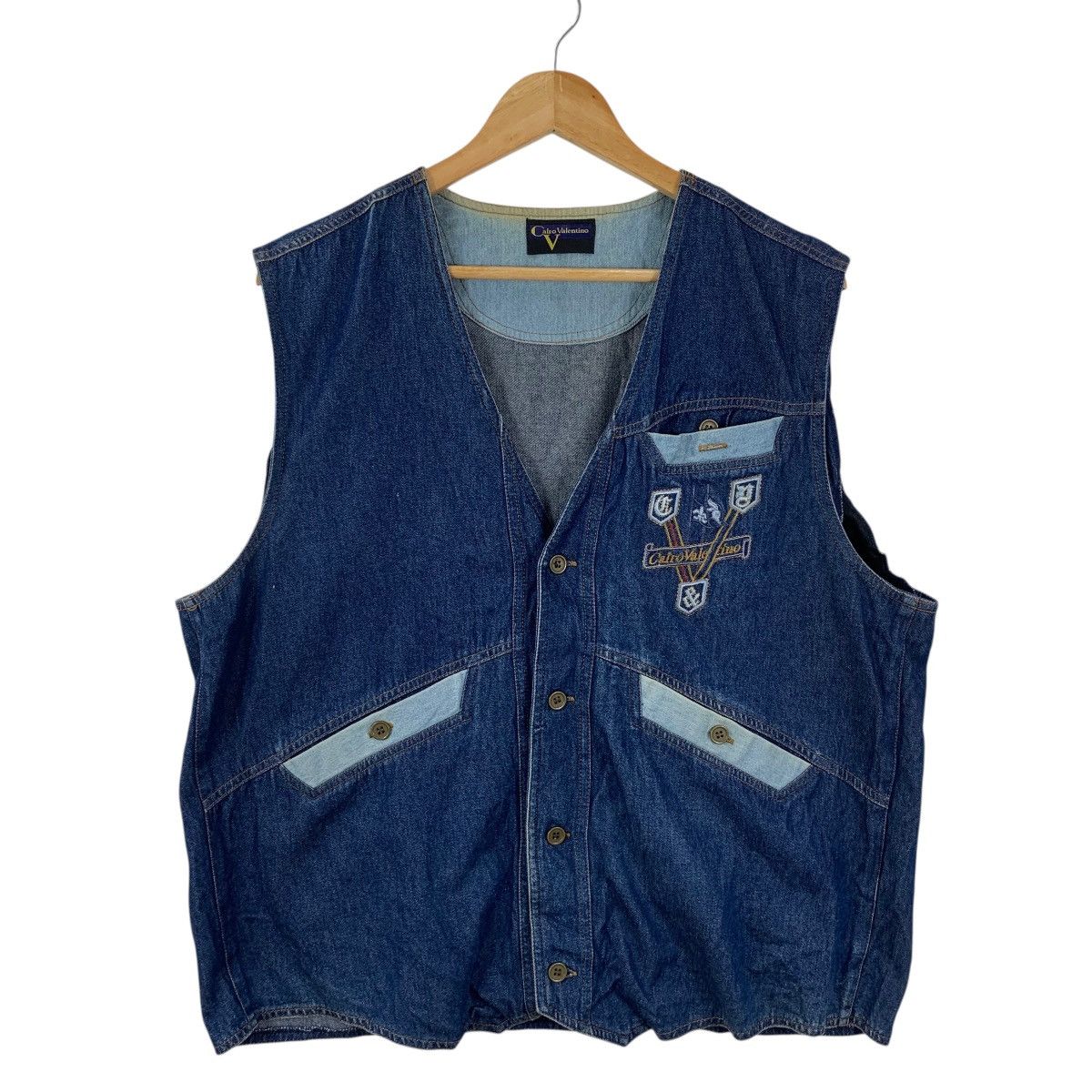 Valentino Vintage CALRO VALENTINO ITALY Indigo Denim Jeans Vest Jacket Size M / US 6-8 / IT 42-44 - 5 Thumbnail