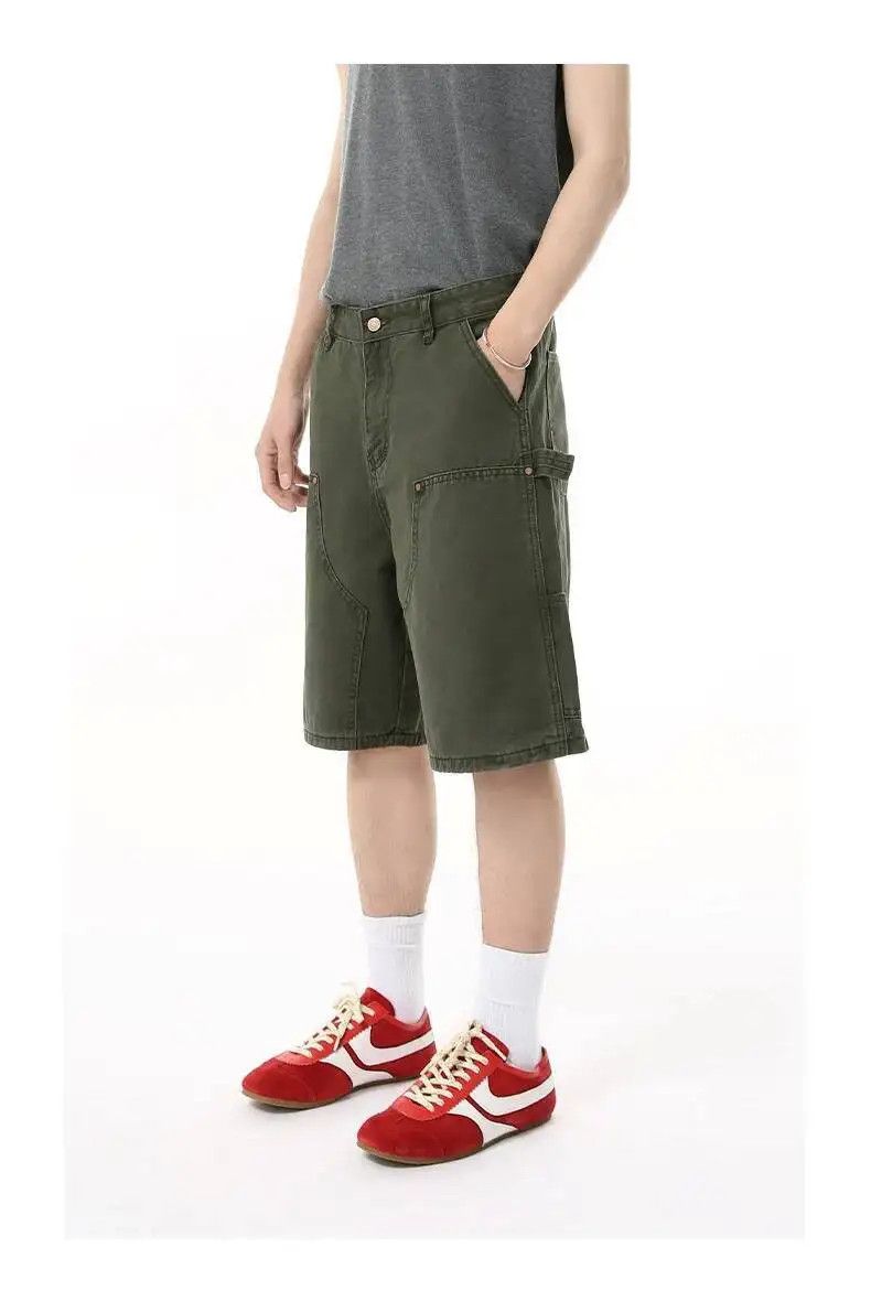 Japanese Brand Denim Shorts Multi Pocket Jeans Green Size US 30 / EU 46 - 2 Thumbnail