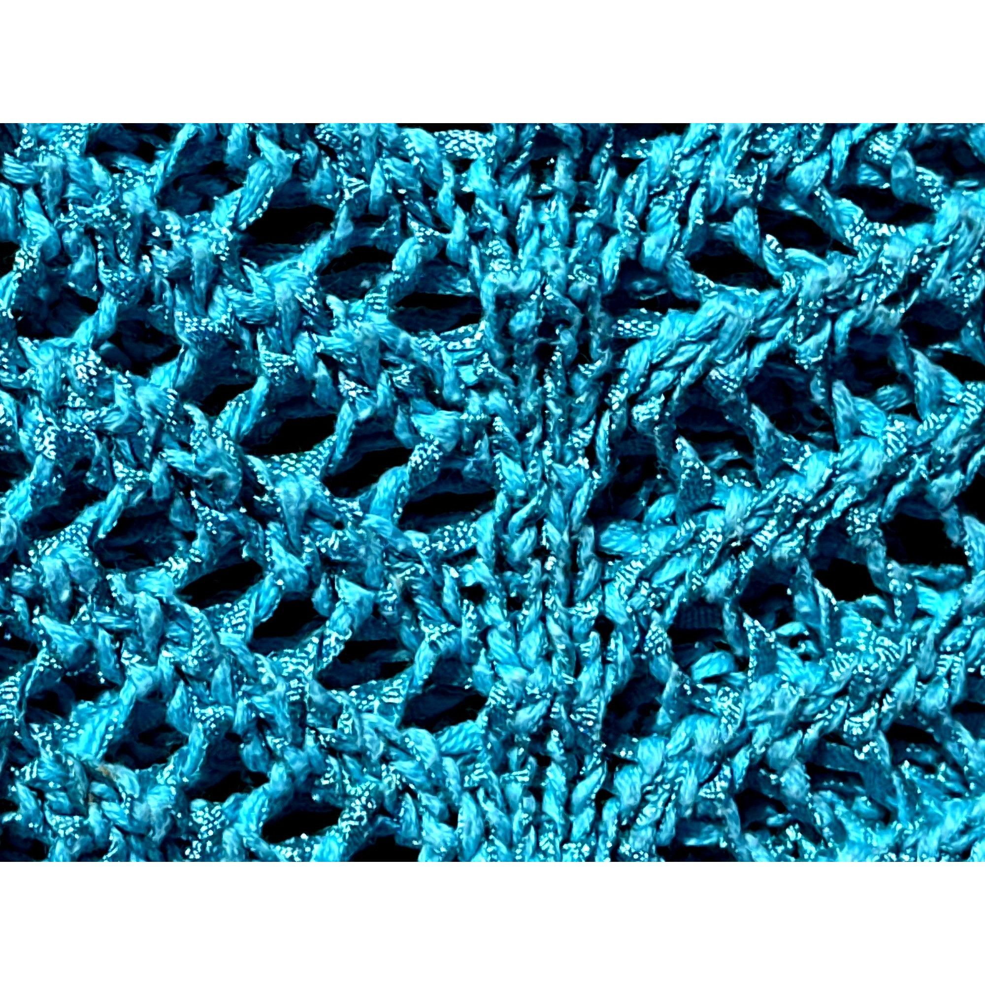 Chicos Chicos Halo Open Knit Riviera Pullover Aqua Blue Short Sleev Size L / US 10 / IT 46 - 9 Thumbnail
