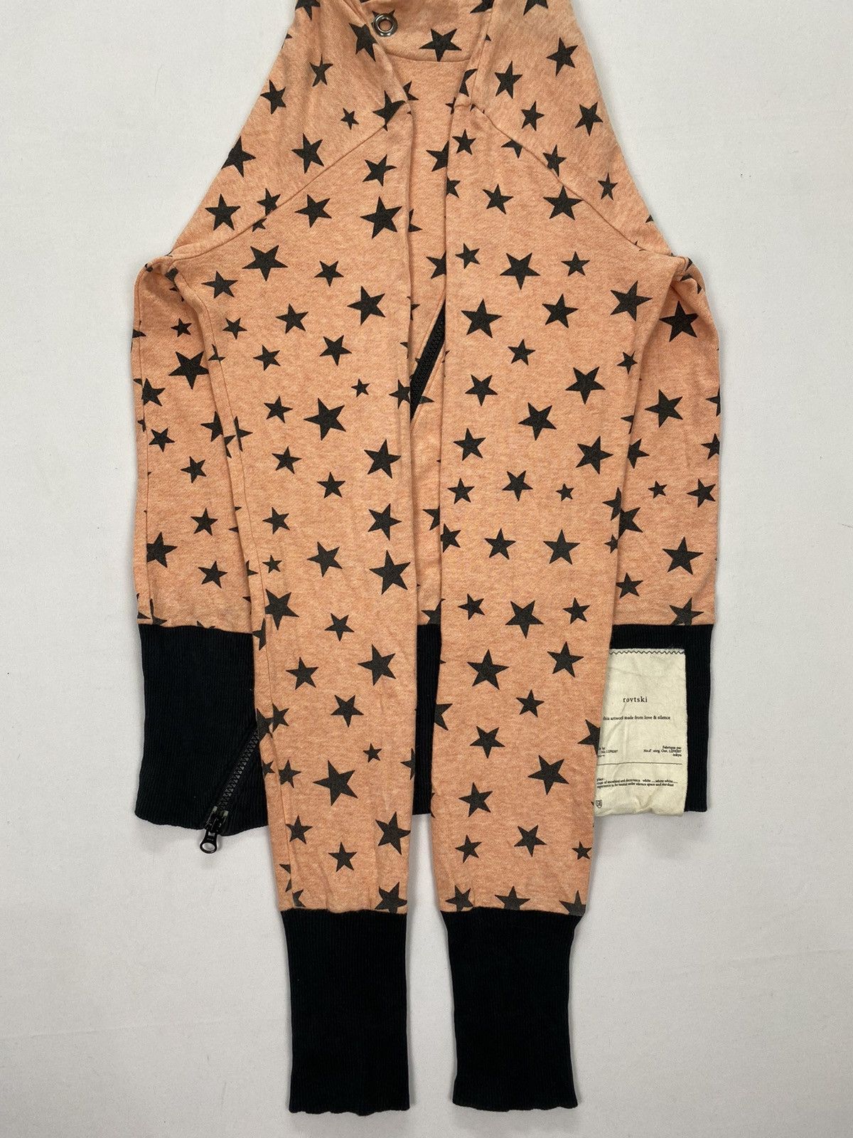 Japanese Brand Rovtski Allover Print Asymmetric Hoodie Size US XS / EU 42 / 0 - 7 Thumbnail