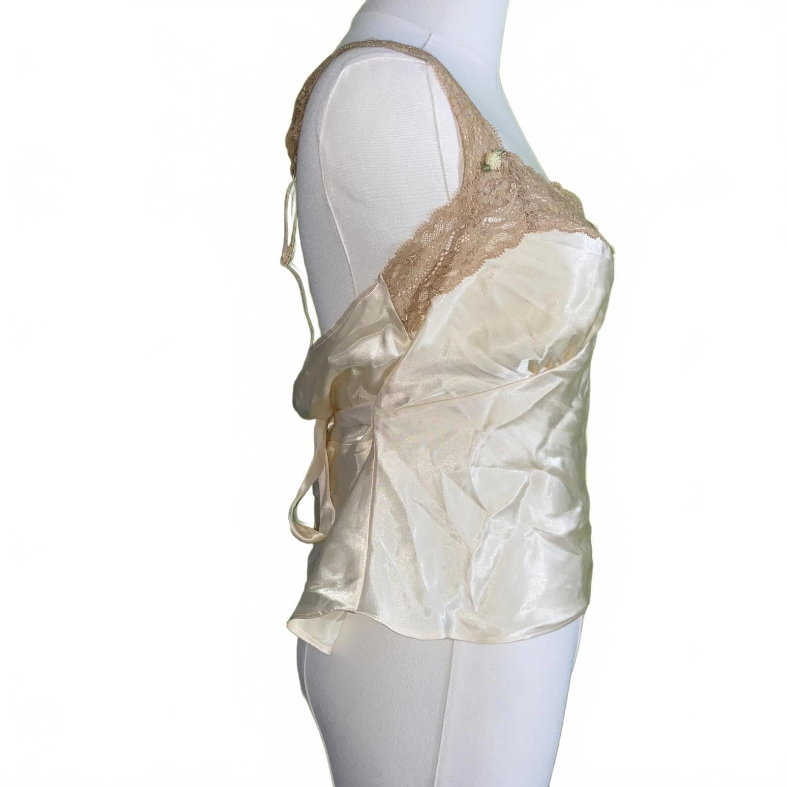Designer Vintage Victoria’s Secret Silky Lace Cami M Romantic 90s Size M / US 6-8 / IT 42-44 - 2 Thumbnail