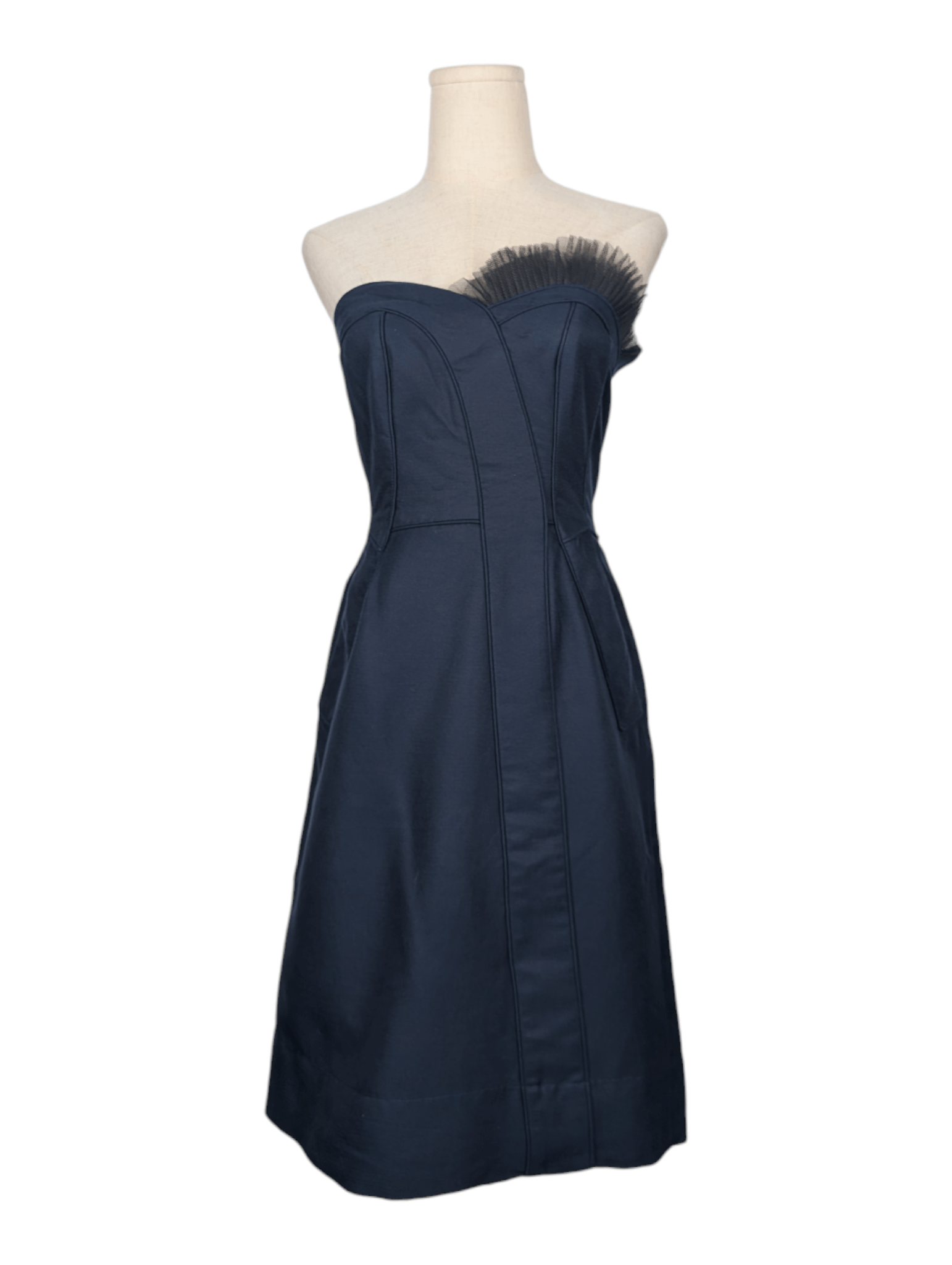 Marc by Marc Jacobs Navy Tube Dress with Ruffle Size XS / US 0-2 / IT 36-38 - 1 Thumbnail