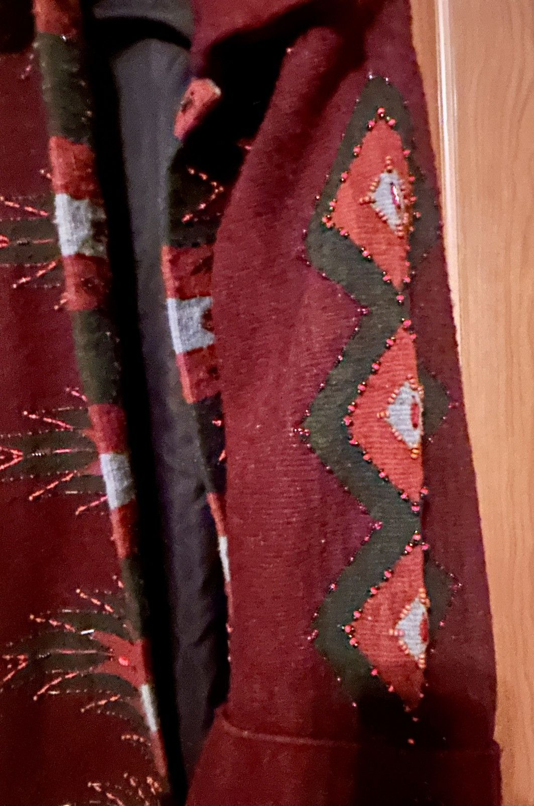 Other Krista Koeppe Vintage Beaded Wool Coat: Aztec Tribal Size S / US 4 / IT 40 - 9 Thumbnail