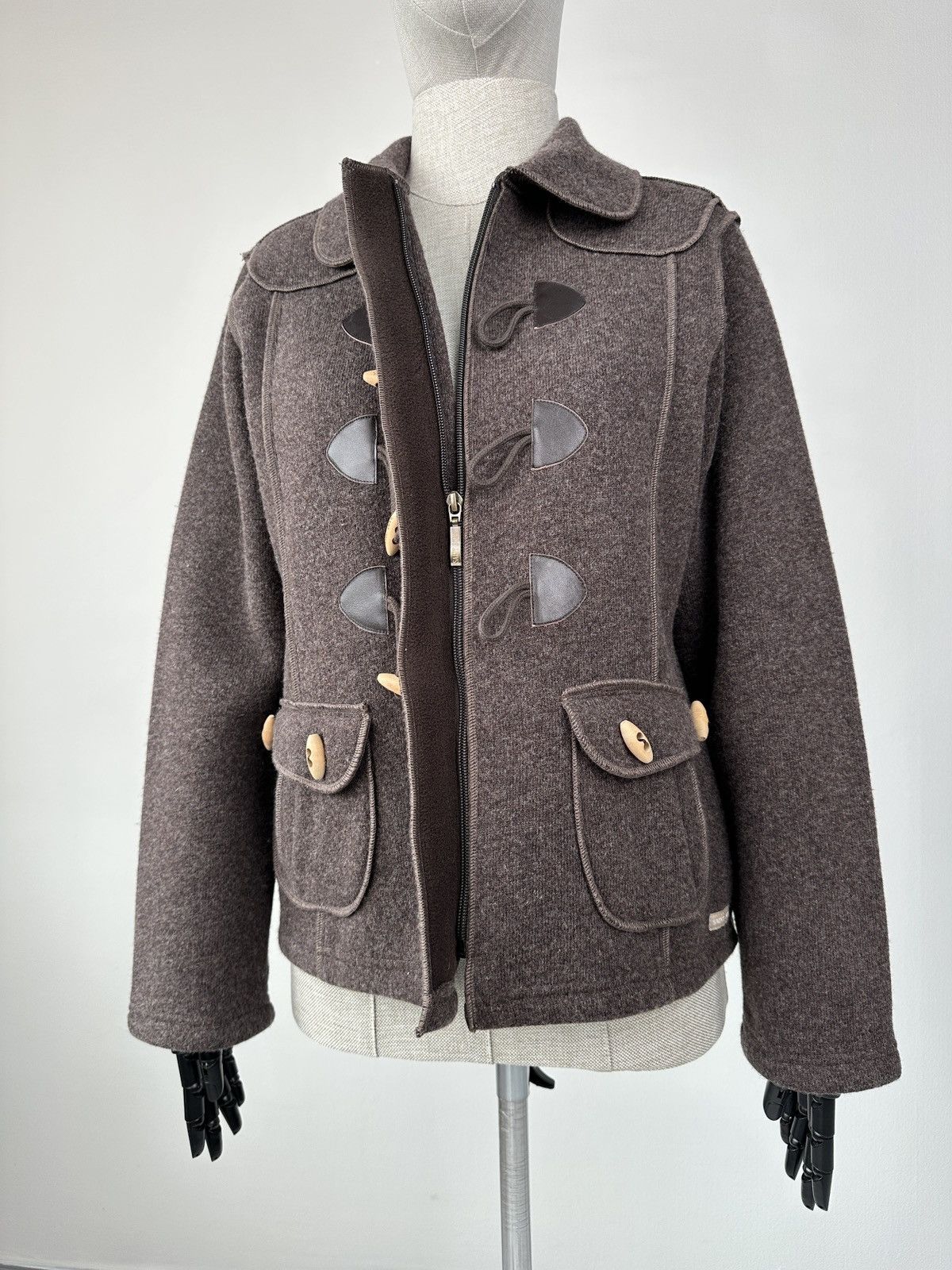 Saint James SAINT JAMES Wool Jacket Duffle Coat Brown Women’s UK 14 Size L / US 10 / IT 46 - 10 Thumbnail
