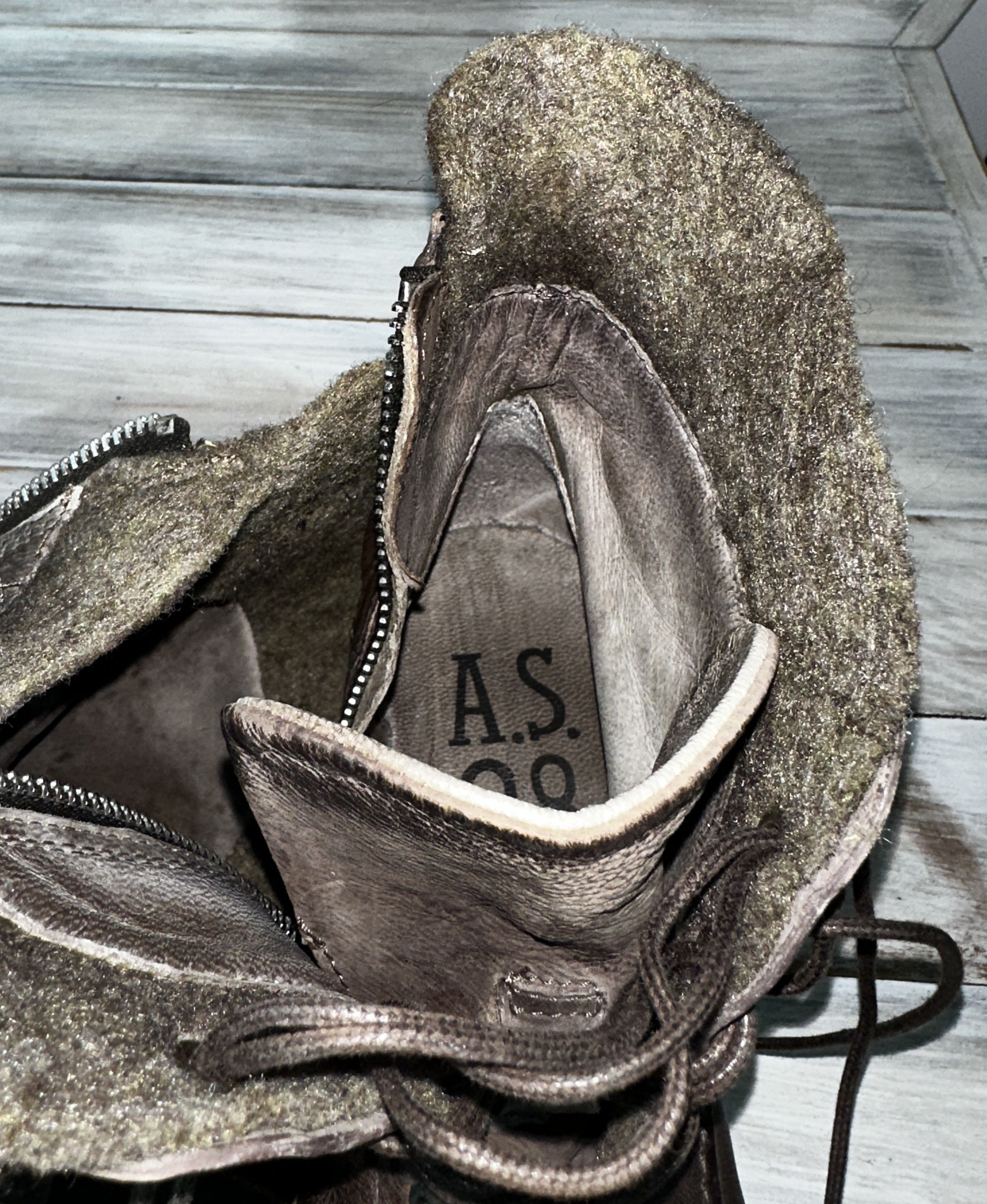 A.S.98 A.S.98 Lace Up Zip Leather Boots Made In Italy Luxury Brand Size US 9 / IT 39 - 13 Thumbnail
