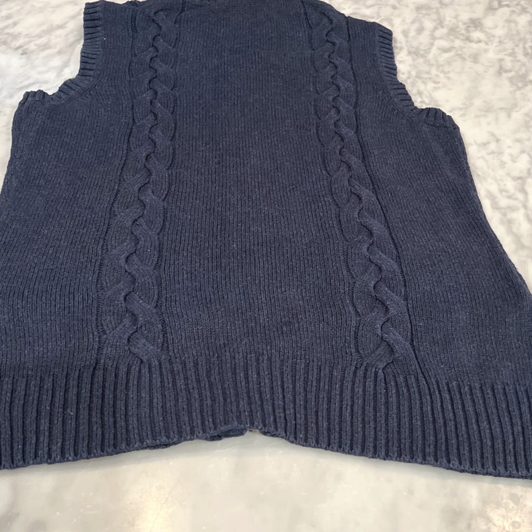 Pendleton Pendleton Sweater Vest Women’s Small Blue Mock Neck Full Zip Cable Knit Vest Size S / US 4 / IT 40 - 4 Thumbnail