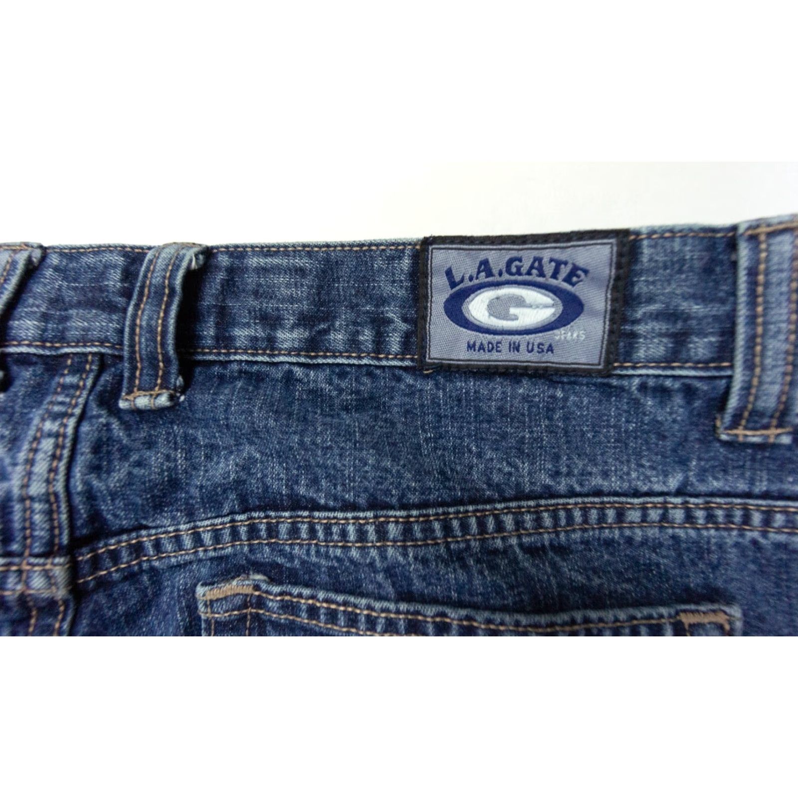 Denime VINTAGE L.A. Gate Jeans Mens 40x32 Denim Wide-Leg 90s Grunge Blue, 5-Pocket, Regular Fit, Zip Closure, Mid Rise, 40x32 Mens Jeans Size US 40 / EU 56 - 7 Thumbnail