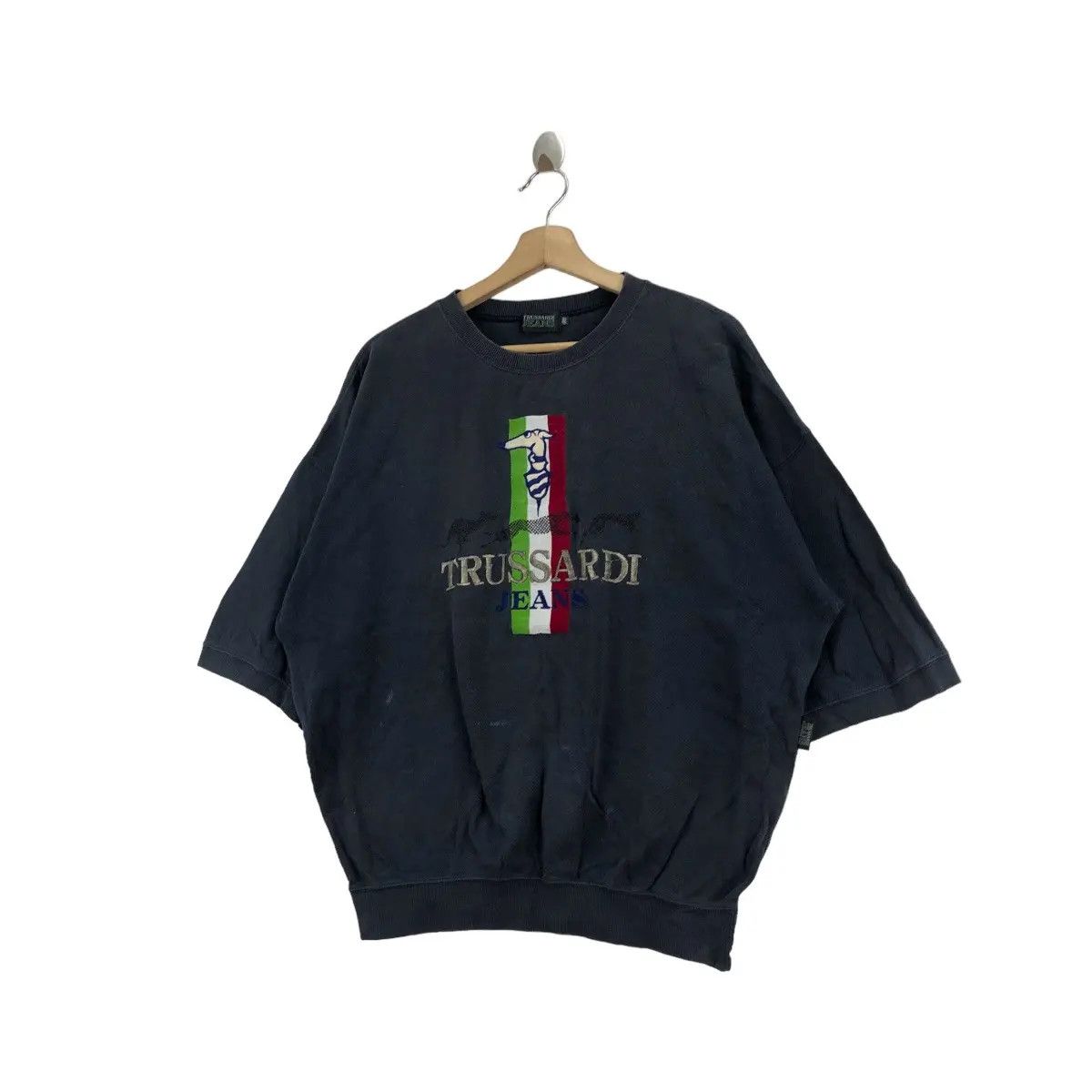 Trussardi Vtg TRUSSARDI JEANS MILAN DANTE Embroidery Sweatshirt Size XXL / US 16-18 / IT 52-54 - 2 Thumbnail