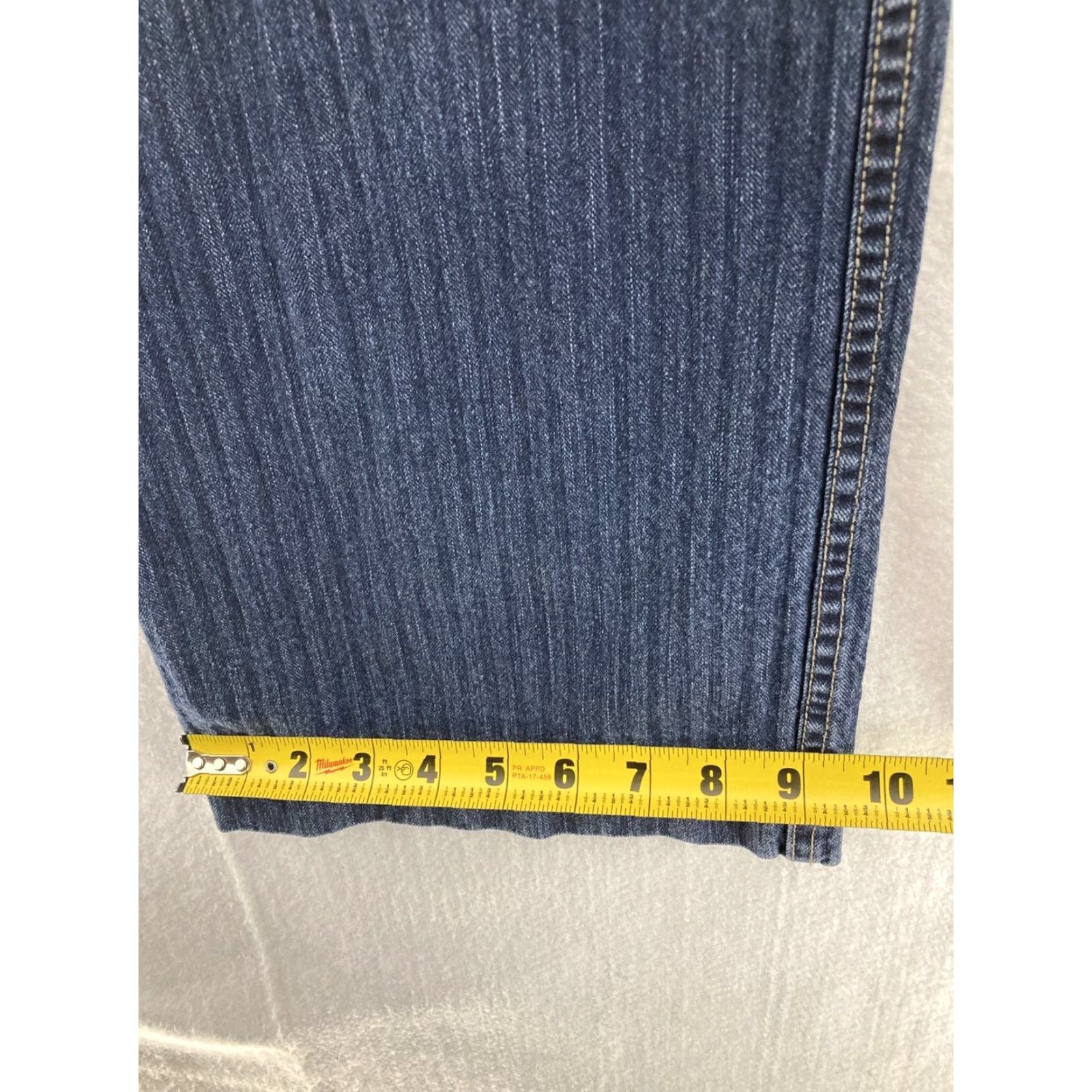 CO VINTAGE Lauren Jeans Co Jeans 12 Bootcut Pinstriped Denim Blue 90s Womens Size 34" / US 12 / IT 48 - 7 Thumbnail