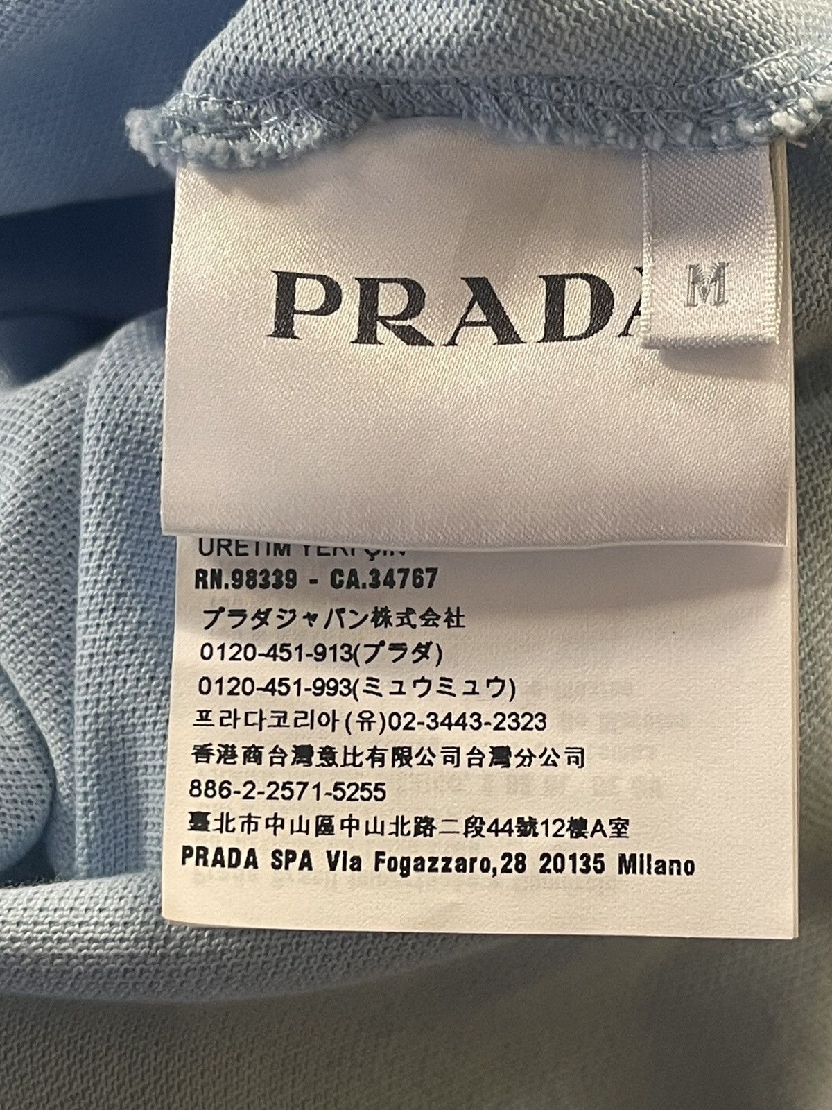 Prada PRADA • Collared polo in blue Size US S / EU 44-46 / 1 - 6 Thumbnail