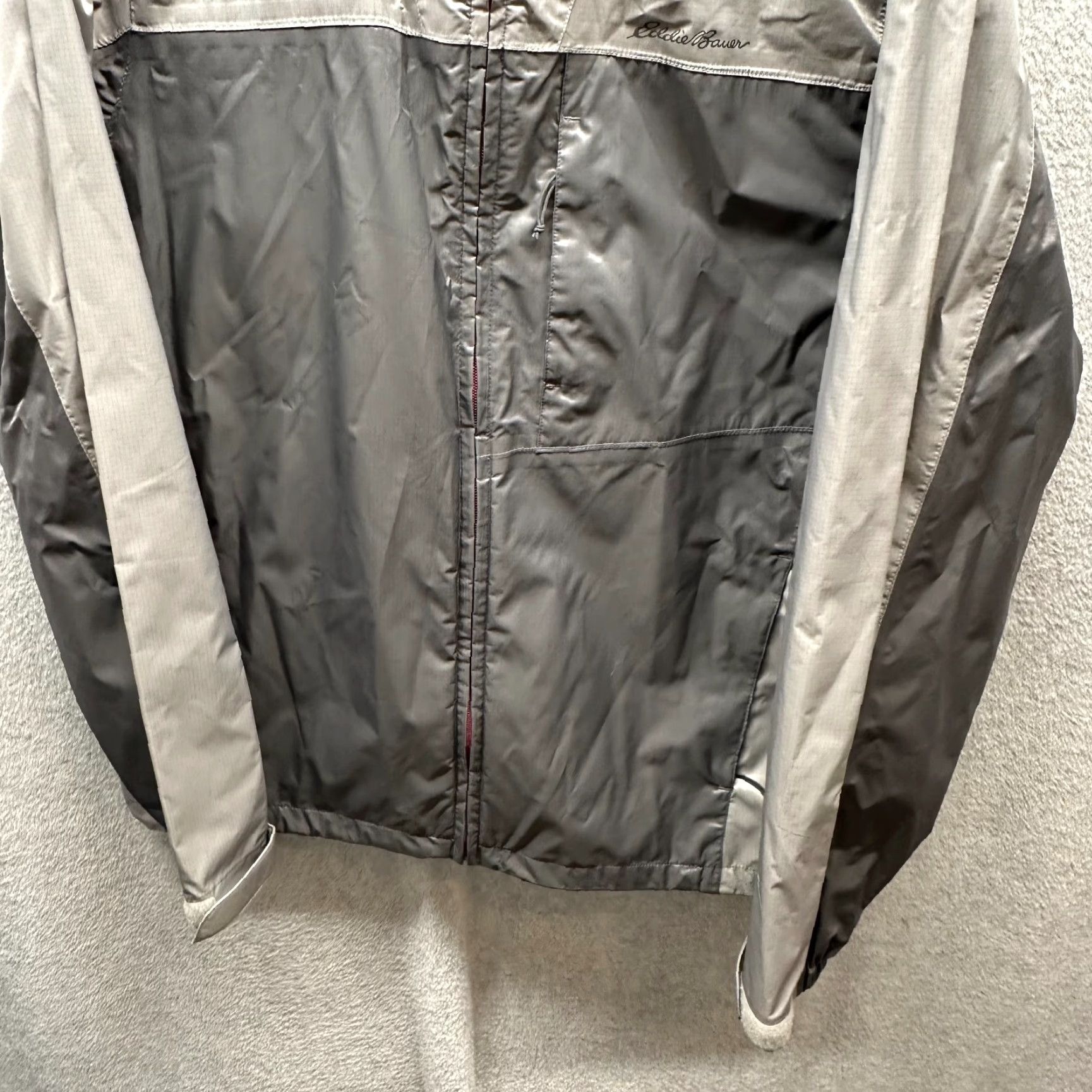 Eddie Bauer VINTAGE Eddie Bauer Jacket Adult Large Gray Windbreaker Water Resistant Hooded Vest Mens Size US L / EU 52-54 / 3 - 3 Thumbnail