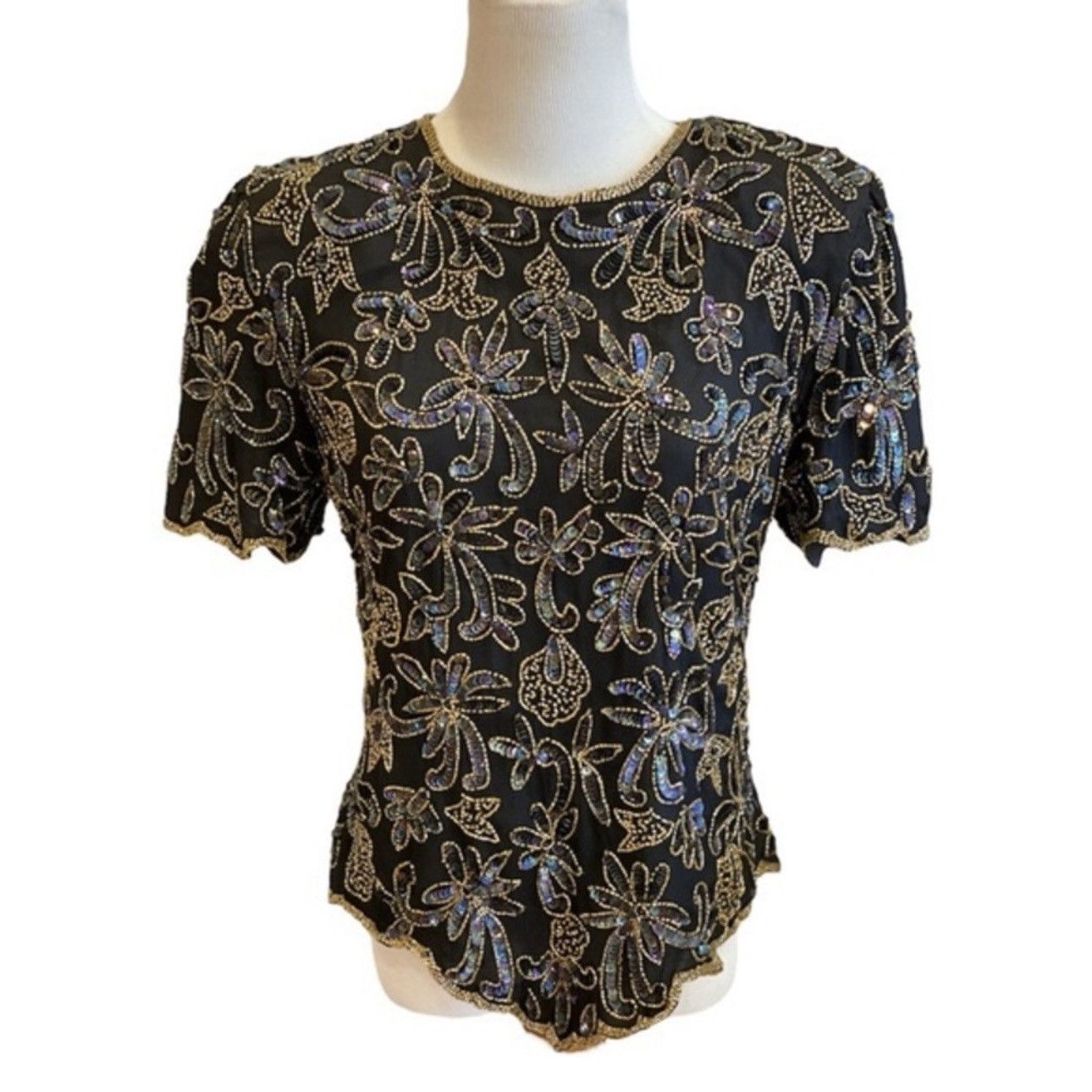 Vintage Vintage Sequin Beaded Top Formal Wedding Party S Size S / US 4 / IT 40 - 2 Thumbnail