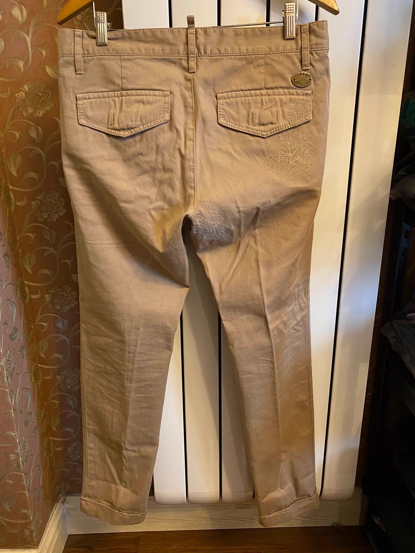Dsquared2 DSQUARED2 Khaki Heavyweight Patchwork Denim Pants Size US 30 / EU 46 - 2 Thumbnail